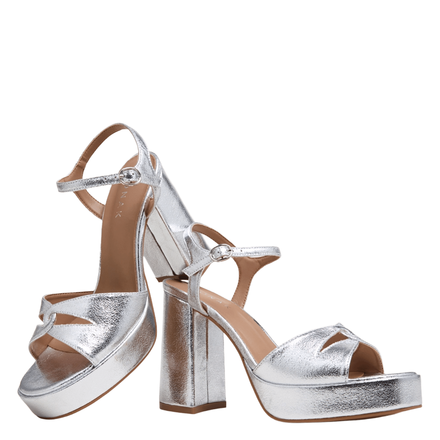 Sandalias altas metalizadas JONAK Plata