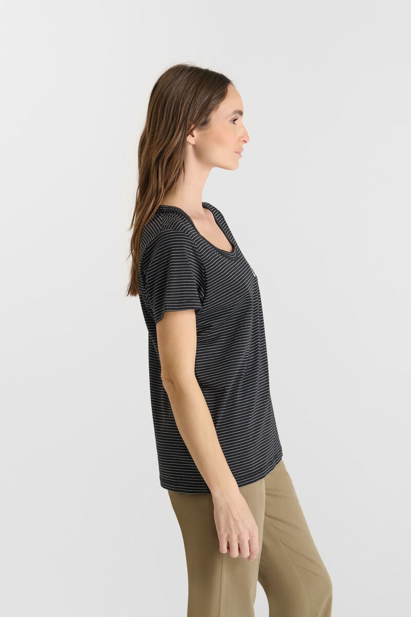 Tommy Badge T-shirt LE TEMPS DES CERISES Black