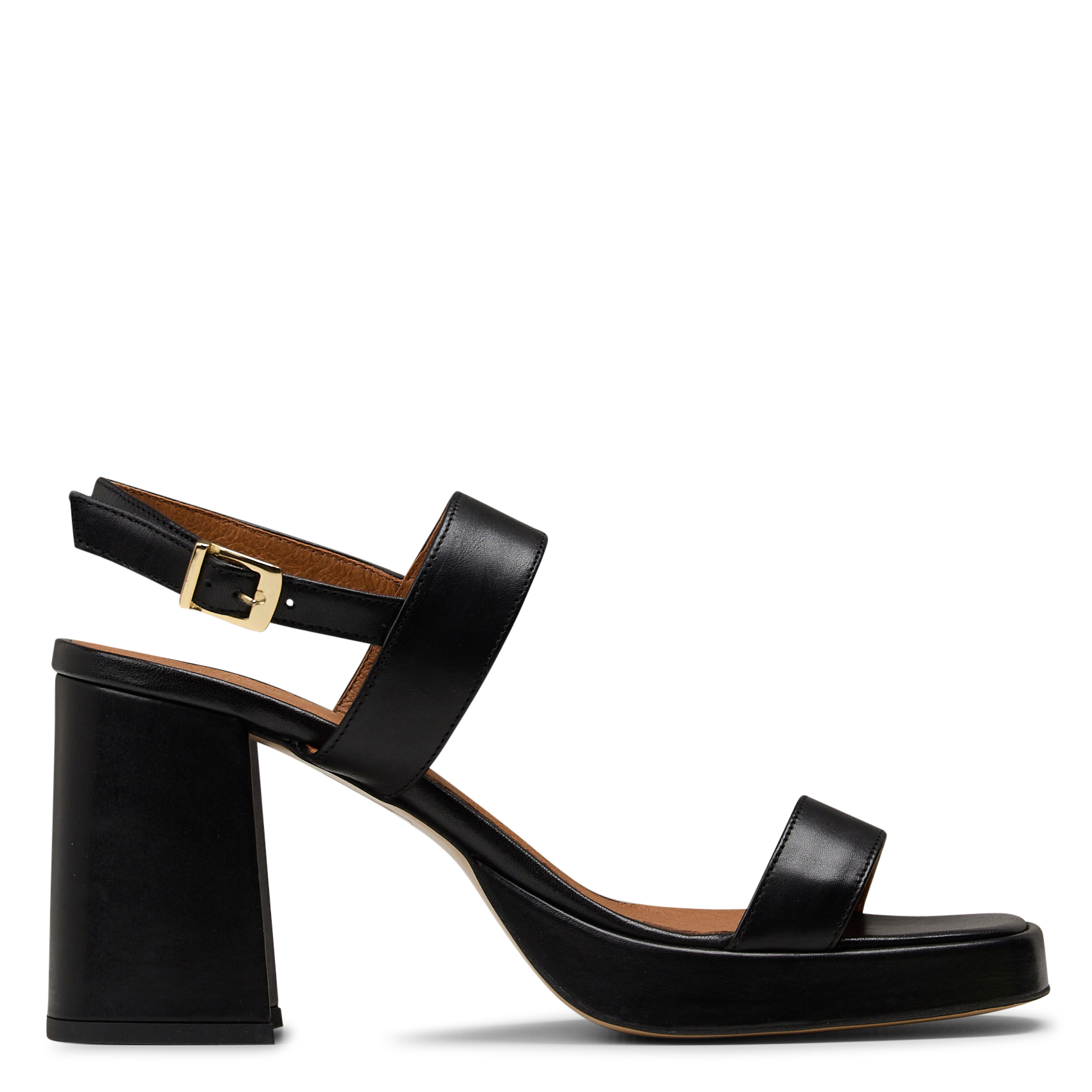 Sandales à talon en cuir LA FEE MARABOUTEE Noir