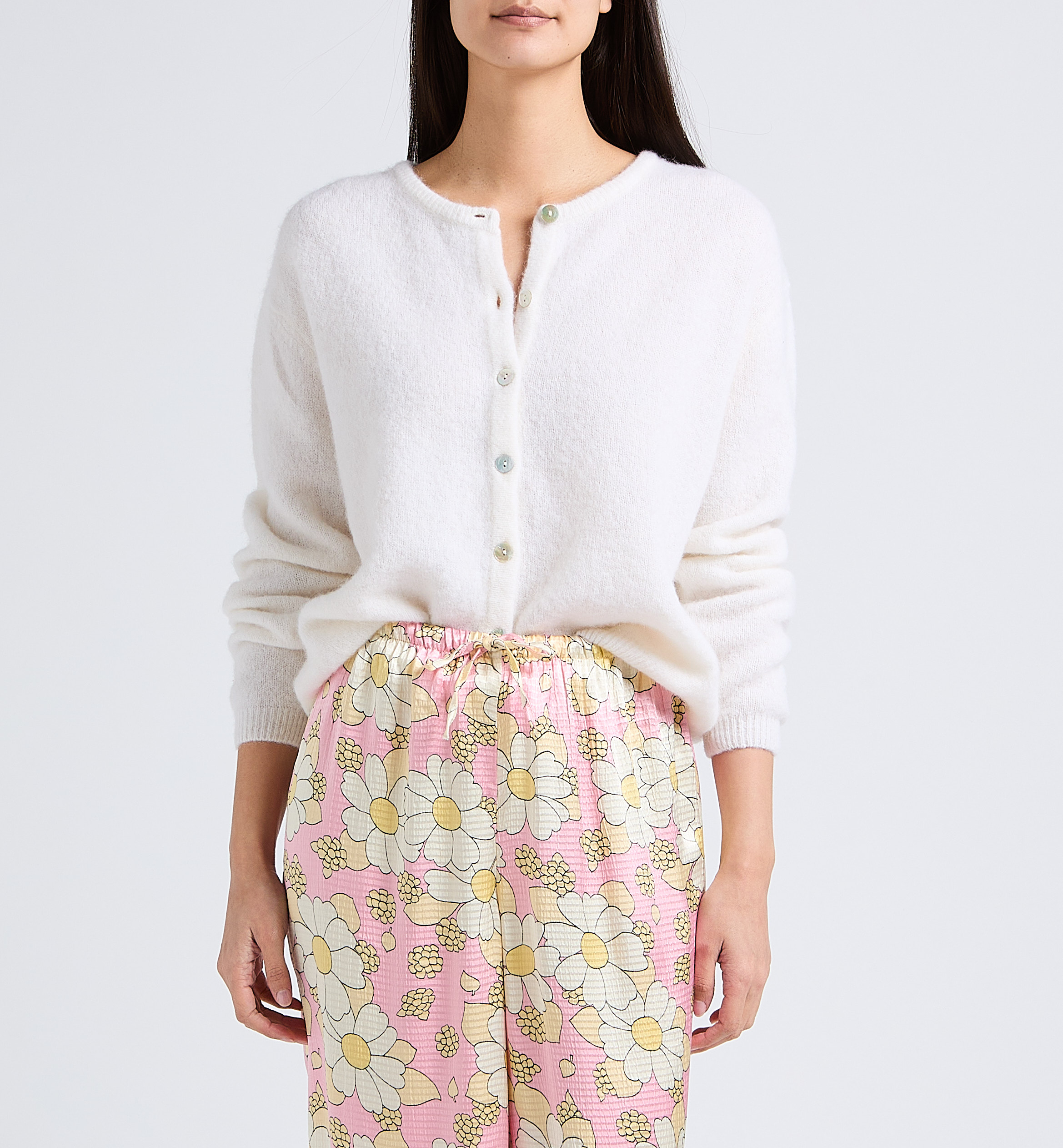 Weit geschnittene Strickjacke aus Wollmix AMERICAN VINTAGE