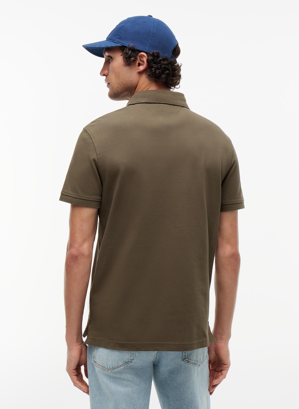 Regular-fit organic cotton-blend polo shirt TOMMY HILFIGER Khaki