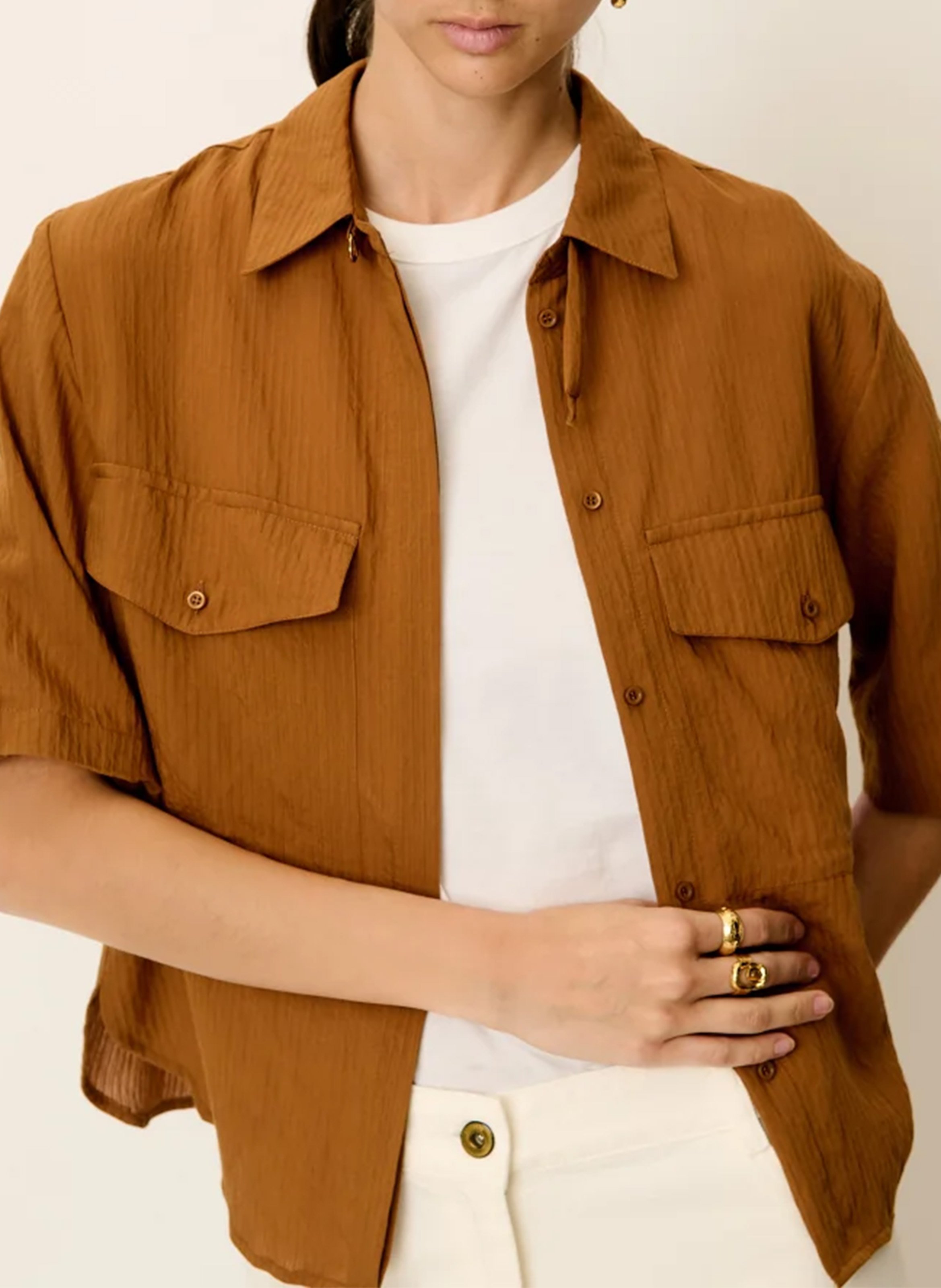 Chemise ample col classique SESSUN Marron