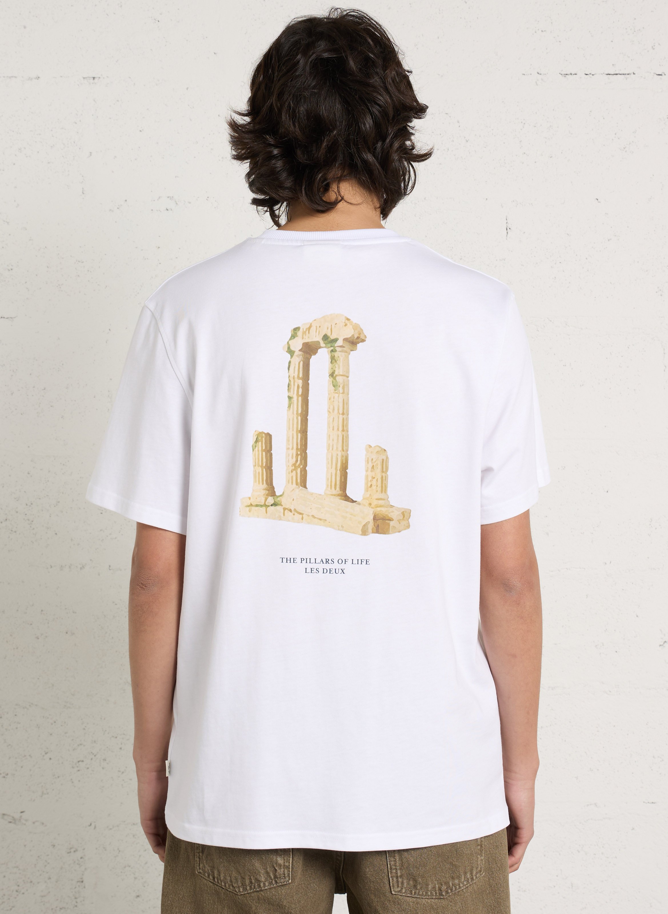 Rundhals-T-Shirt aus Bio-Baumwolle LES DEUX Weiss
