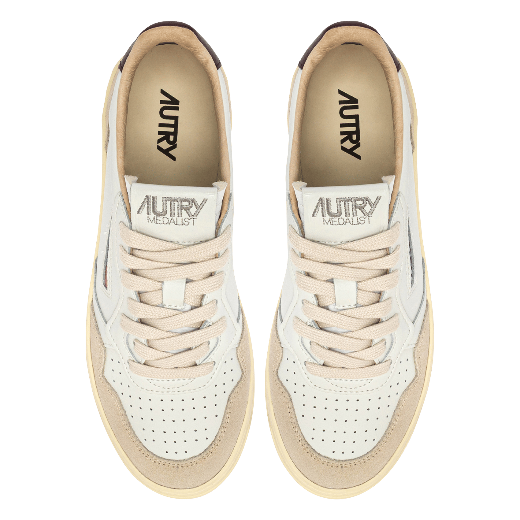 Lage baskets van leermix AUTRY Violet