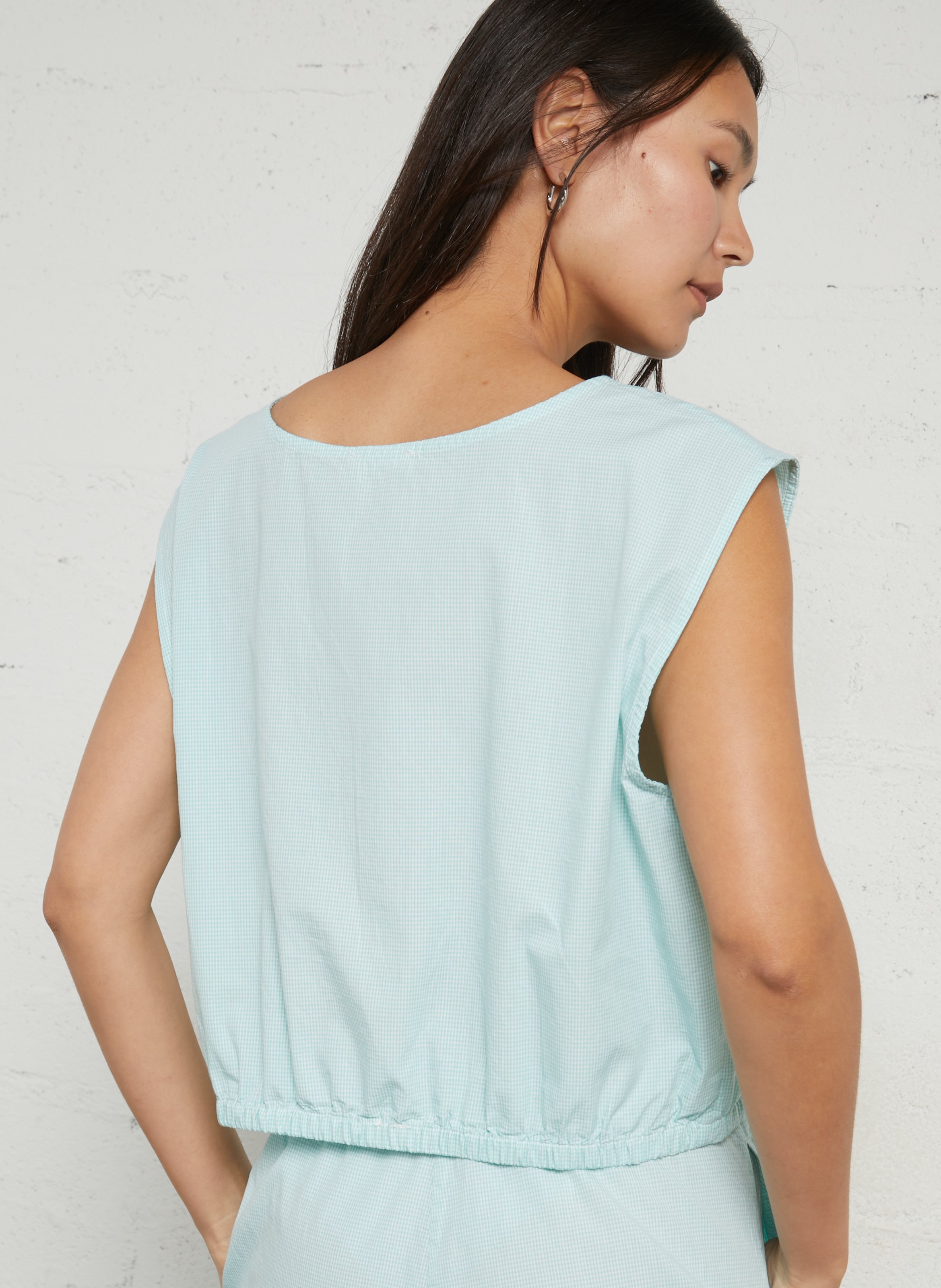 Solid sleeveless cotton top AMERICAN VINTAGE Blue