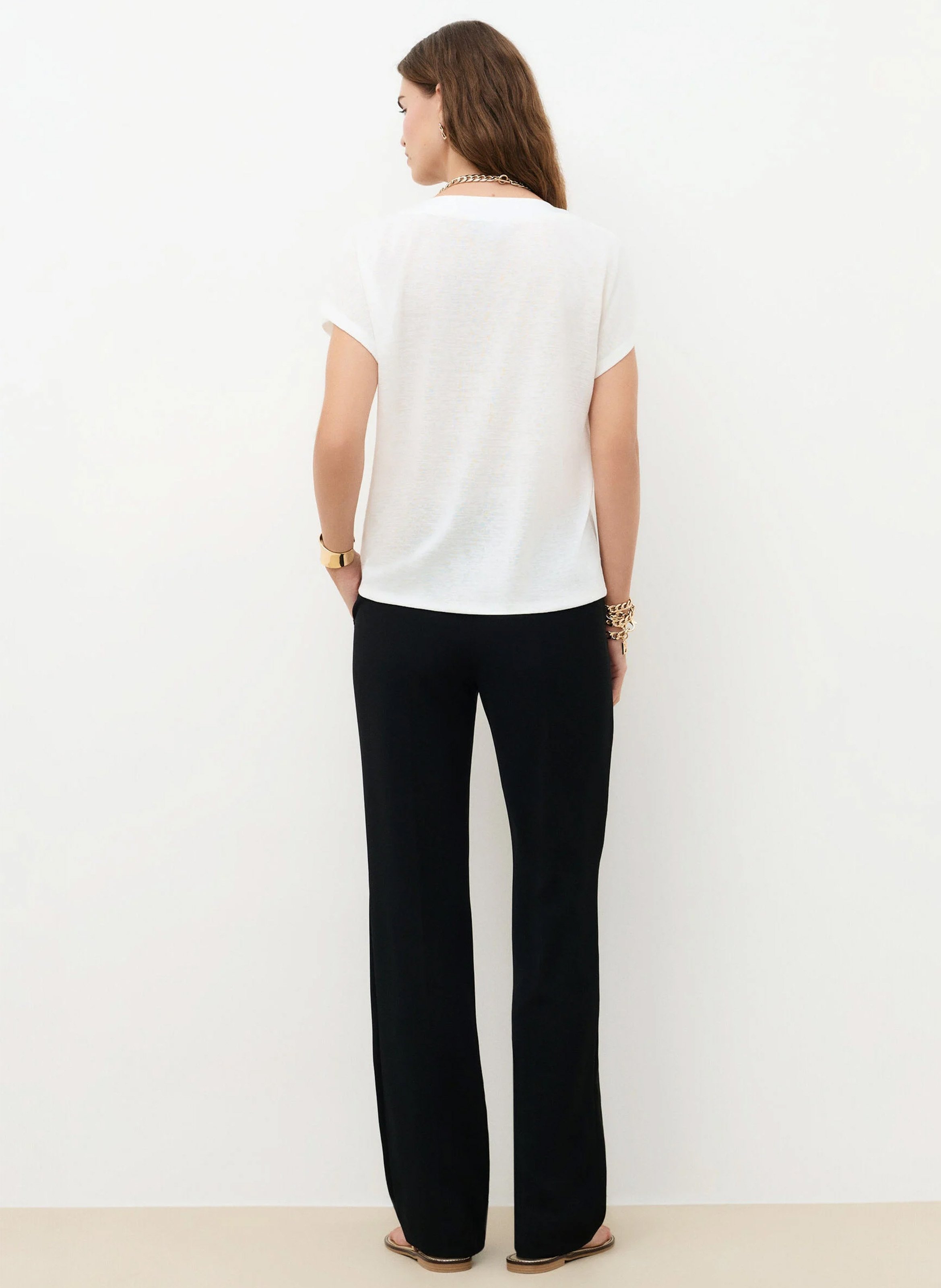 Tee-shirt col v CAROLL Beige
