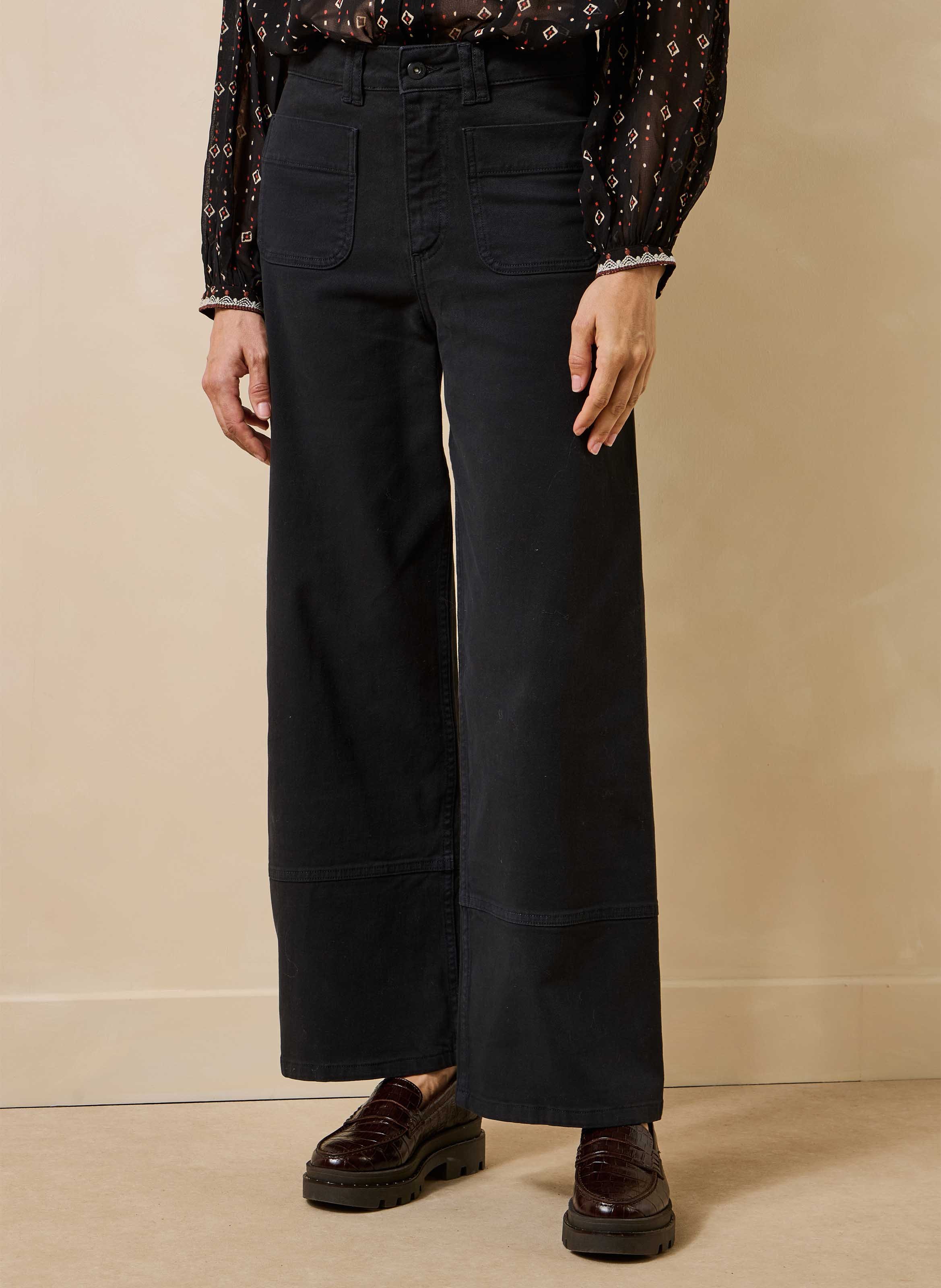 Straight organic cotton-blend high-rise jeans LA FEE MARABOUTEE