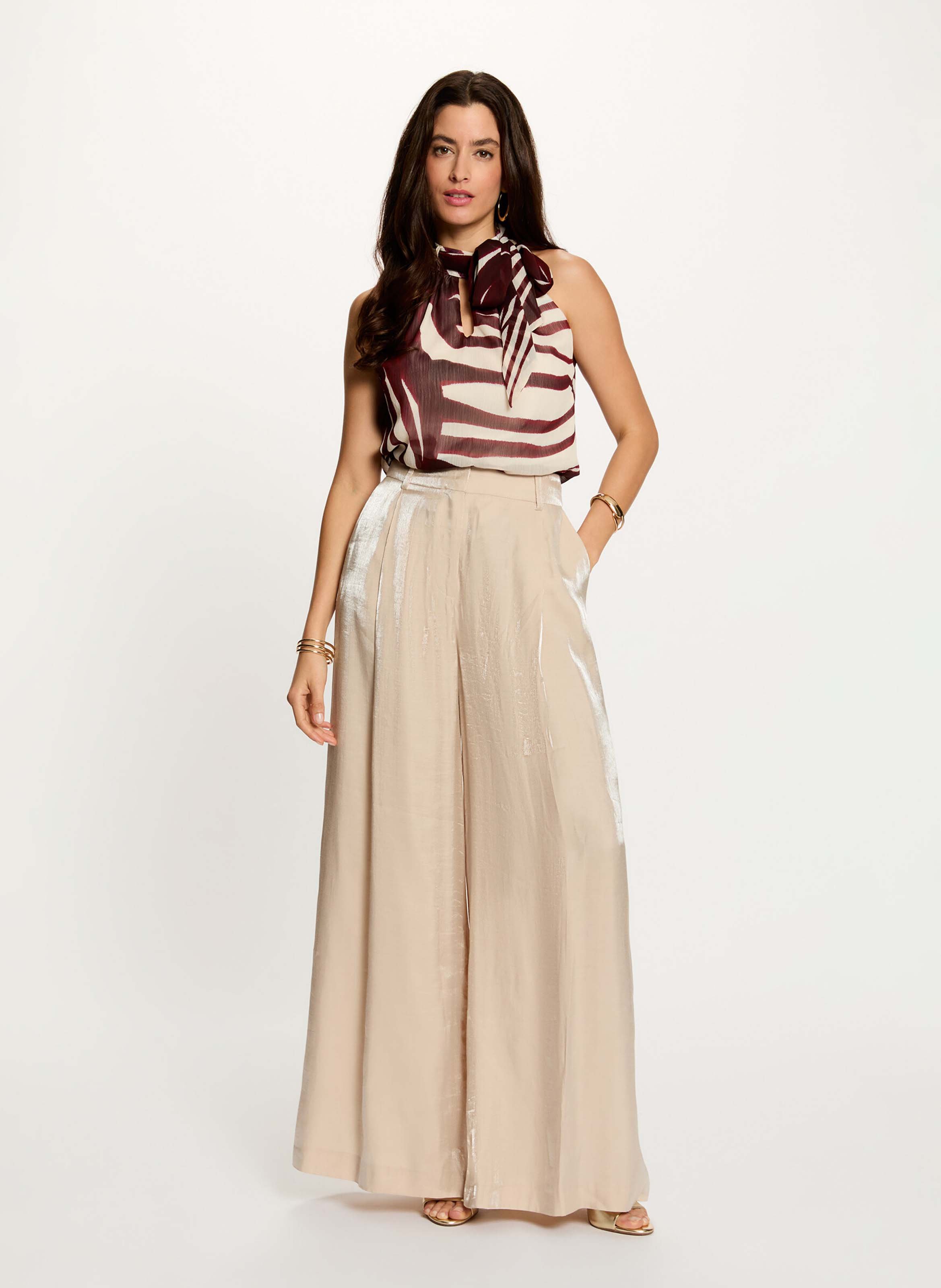Top droit imprimé en coton MORGAN Multicolore