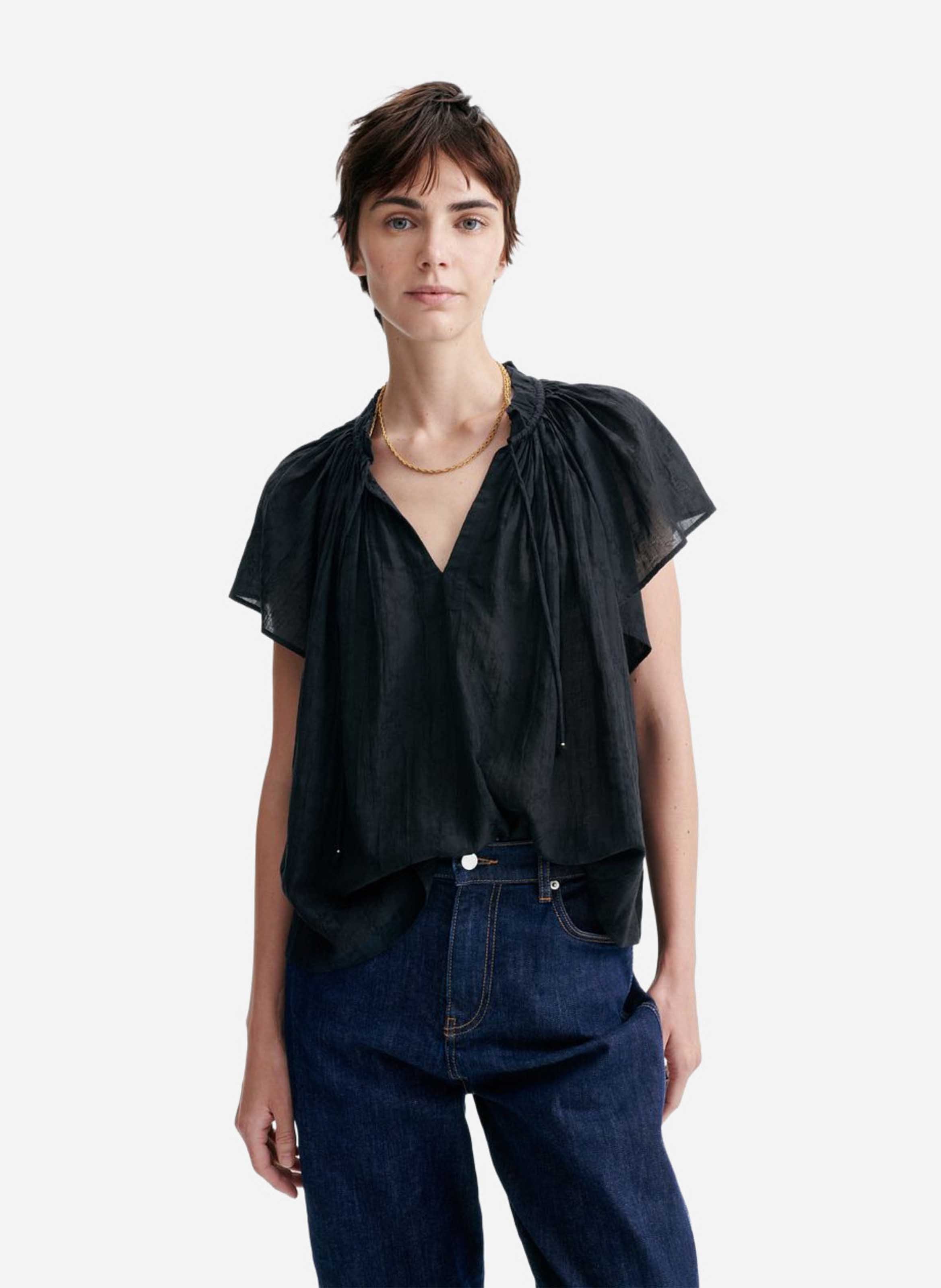 Blouse droite à manches papillon VANESSA BRUNO