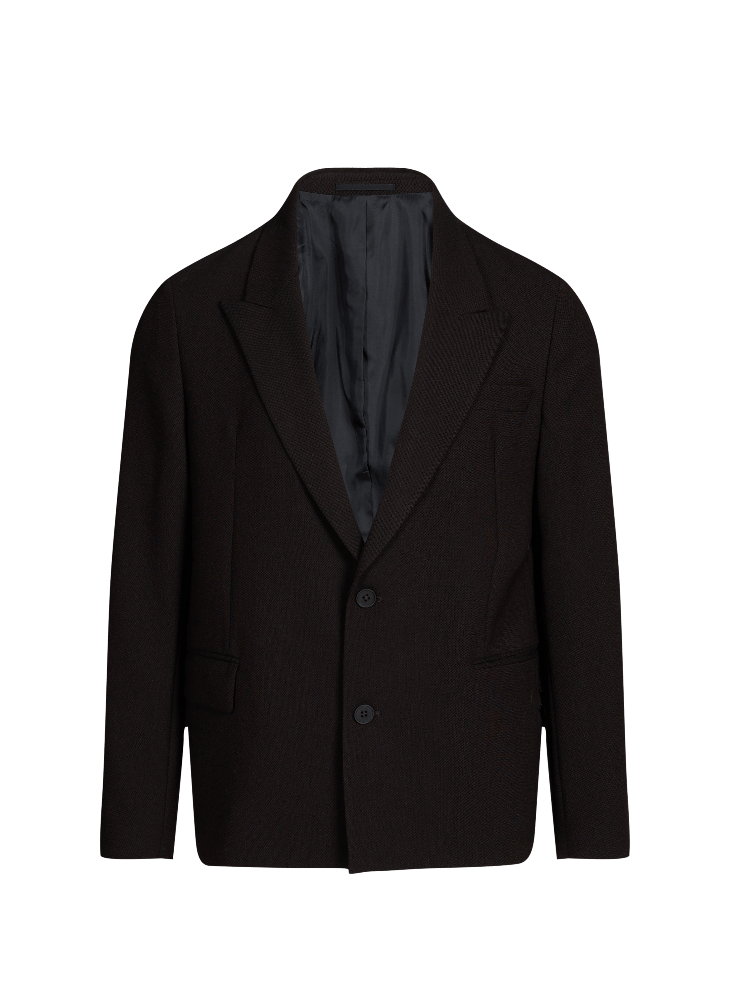 Veste de costume droite unie en laine vierge SAISON 1865 Marron