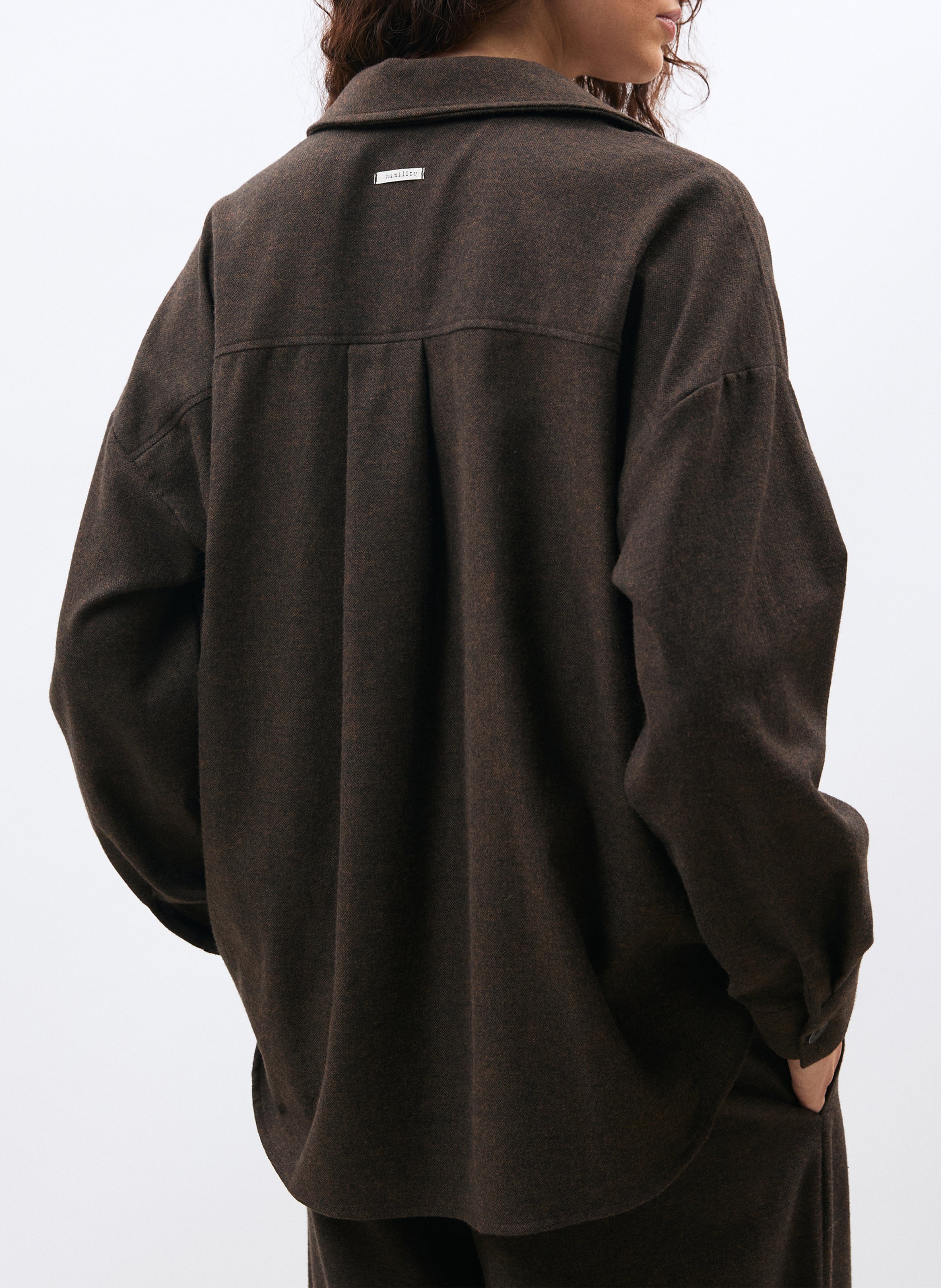 Oversize Hemd aus recycelter Baumwollmischung HUMILITY Braun