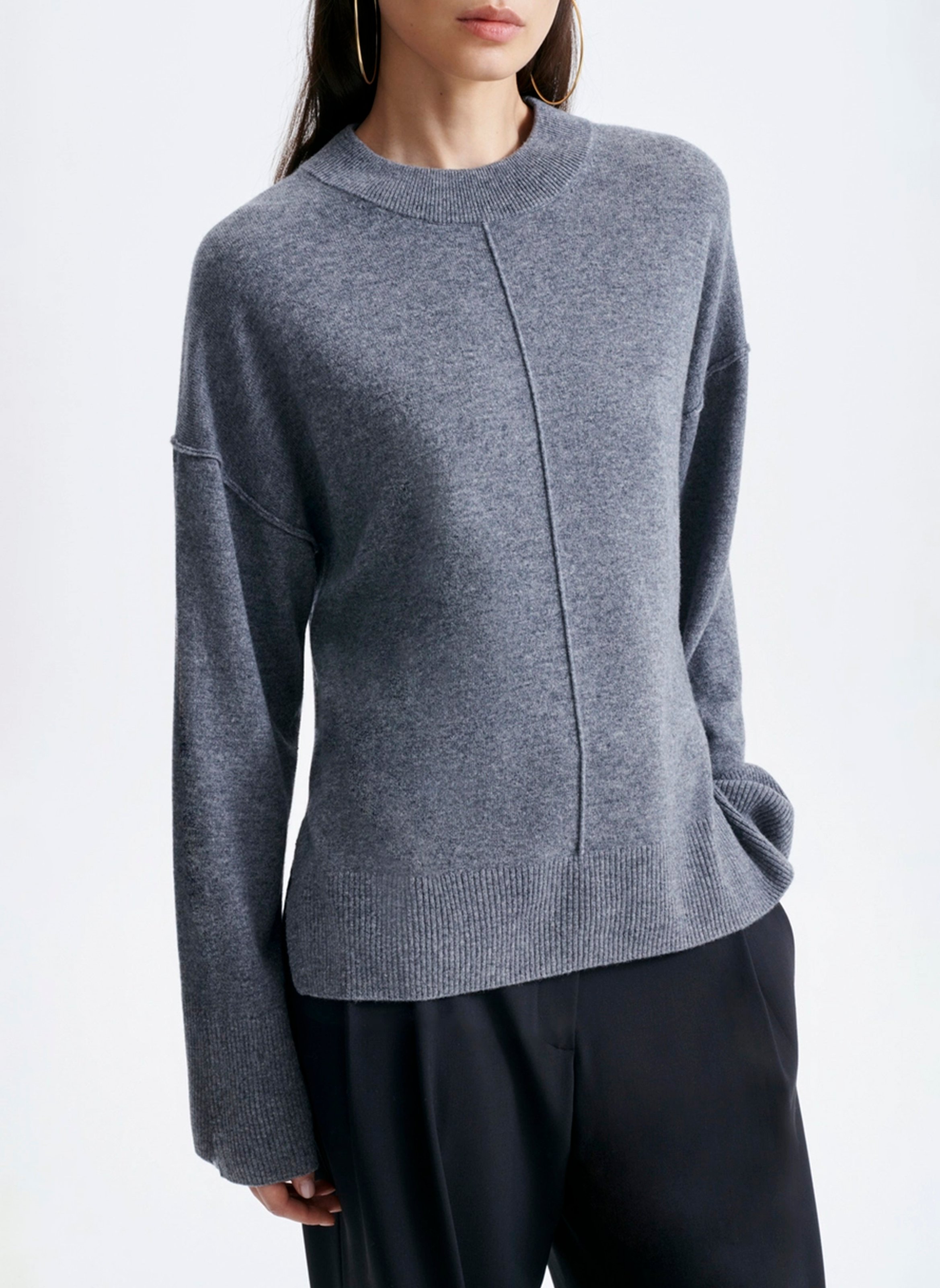 Jersey de lana con cuello redondo VANESSA BRUNO Gris