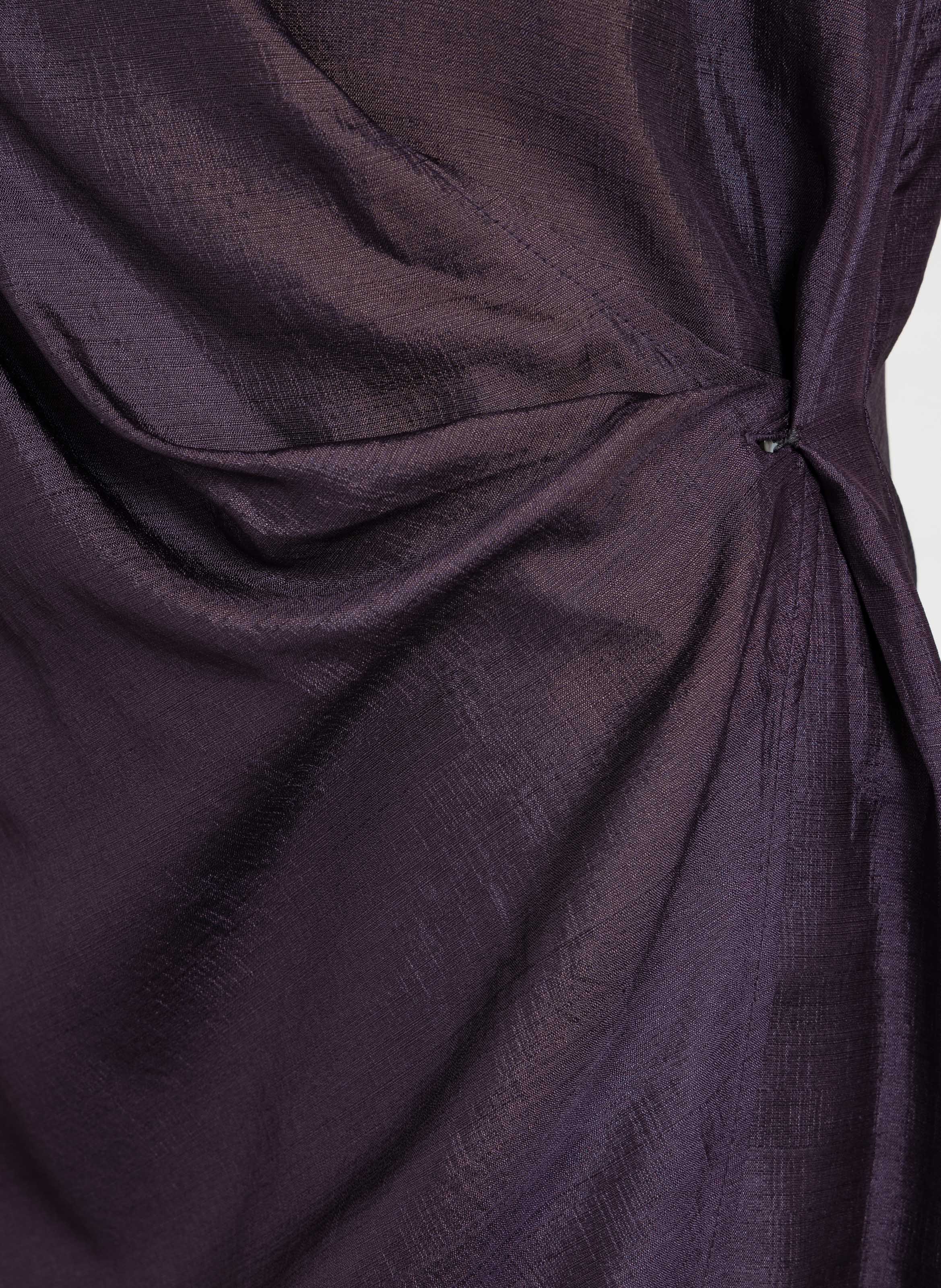 Robe midi col montant en soie SOEUR Violet