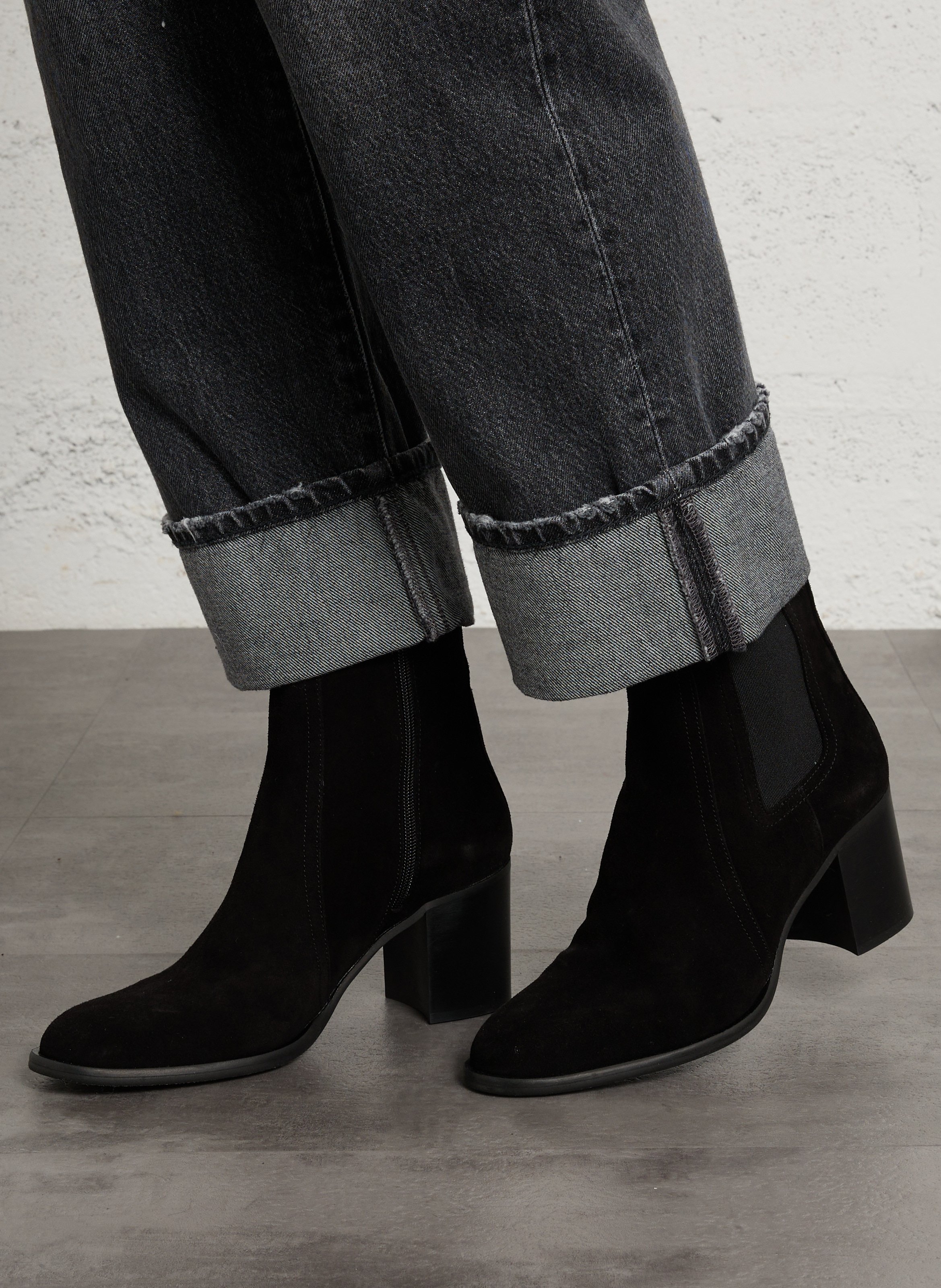 Stiefel aus Veloursleder REQINS Schwarz