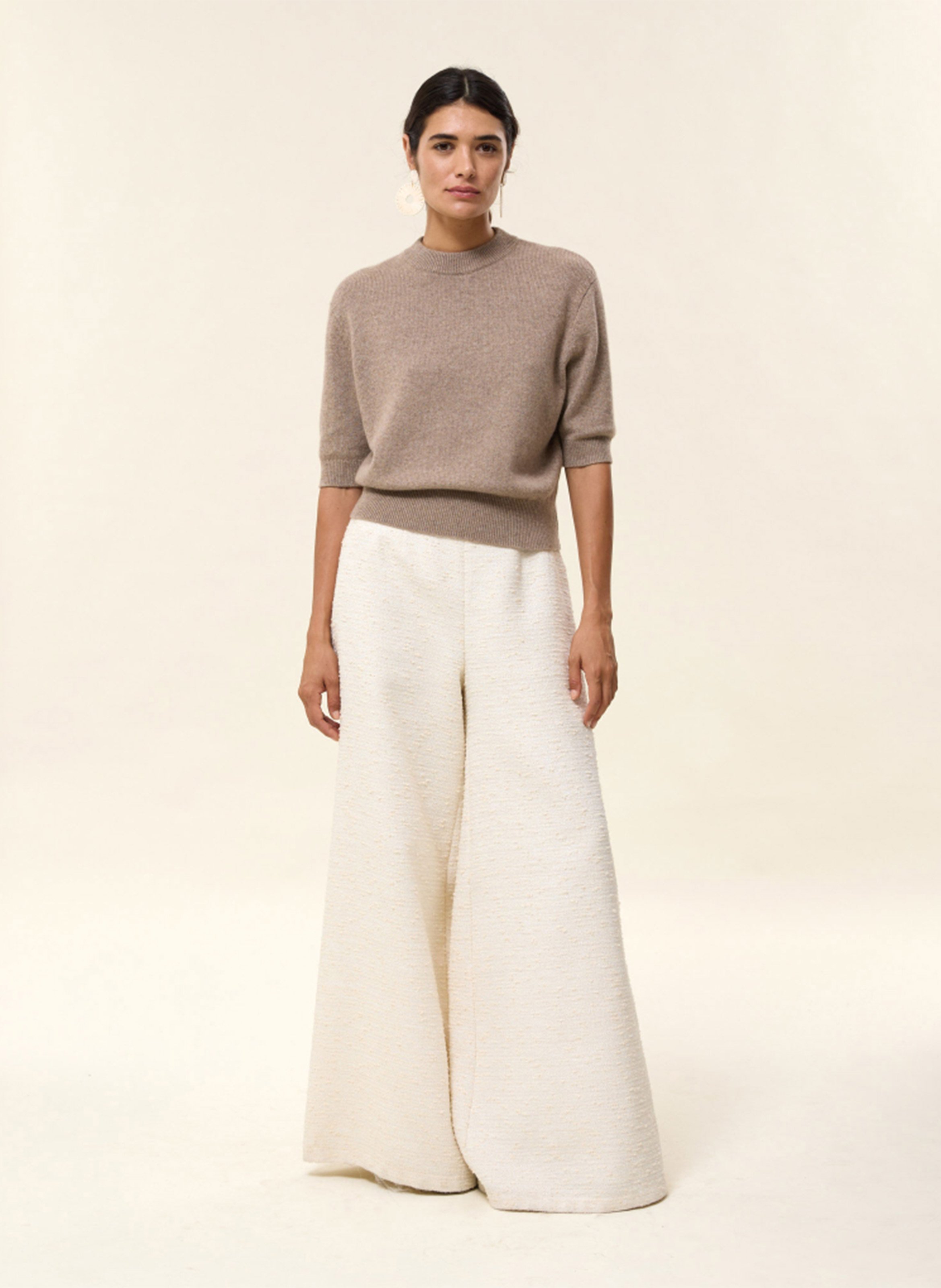 Gerader Rundhals-Pullover aus Kaschmir HIRCUS Beige