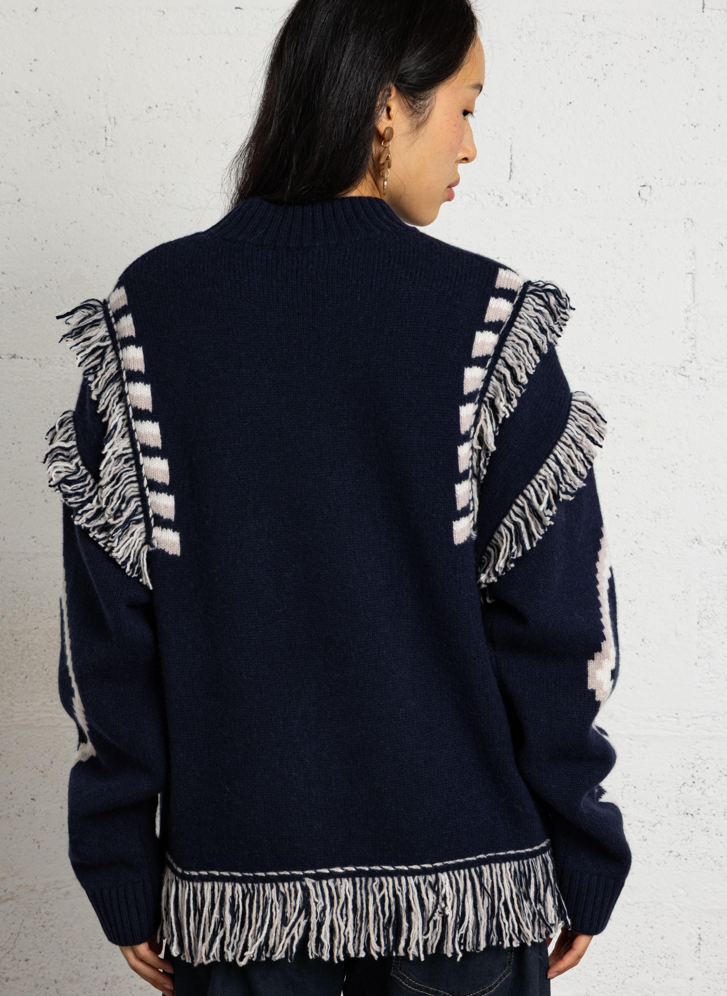 Round-neck wool sweater BERENICE Blue