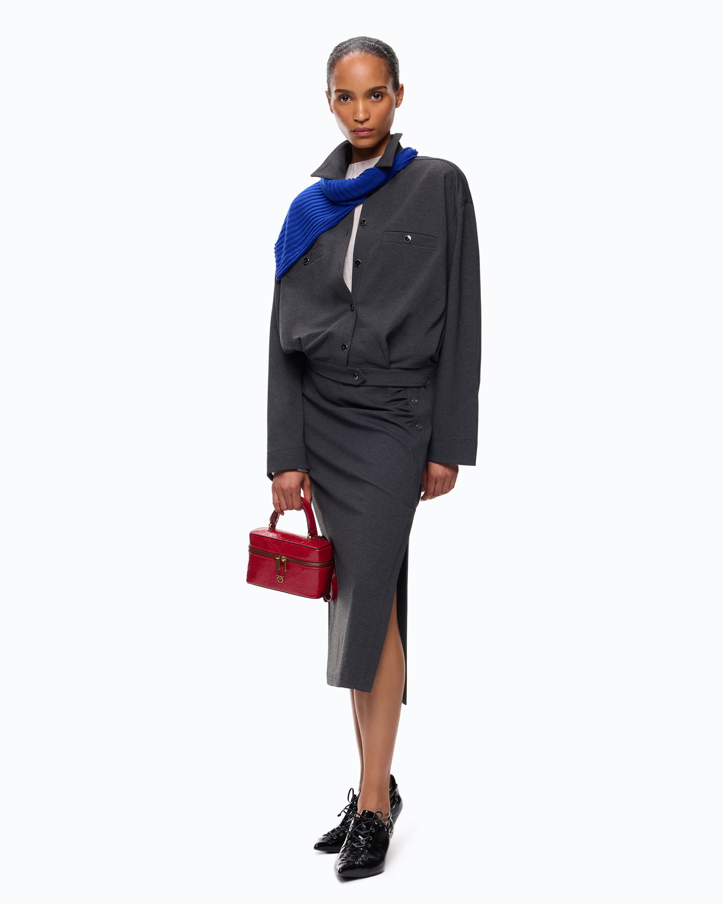 Pencil skirt in Roma knit fabric PINKO Grey