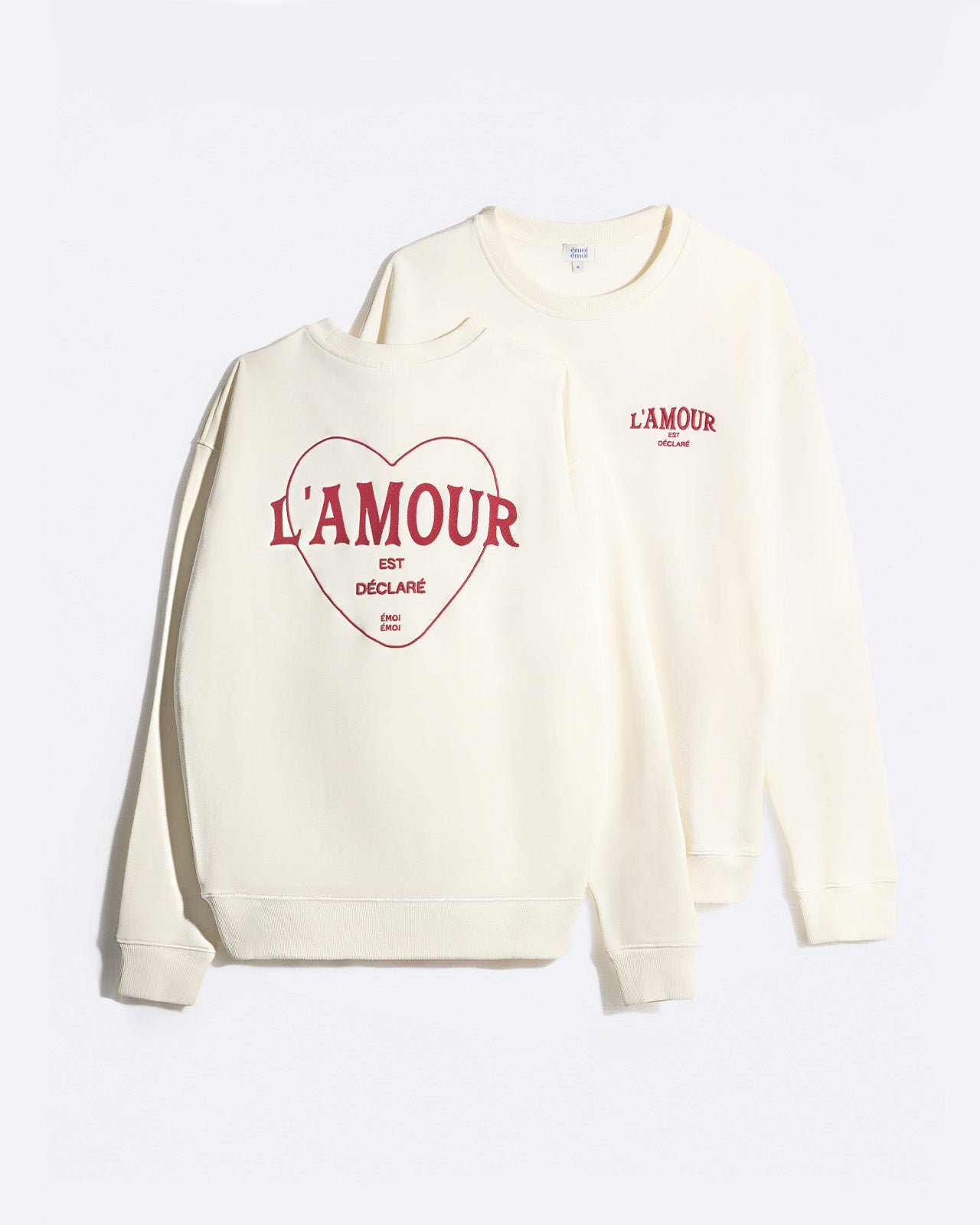 Love is declared embroidered sweatshirt EMOI EMOI White