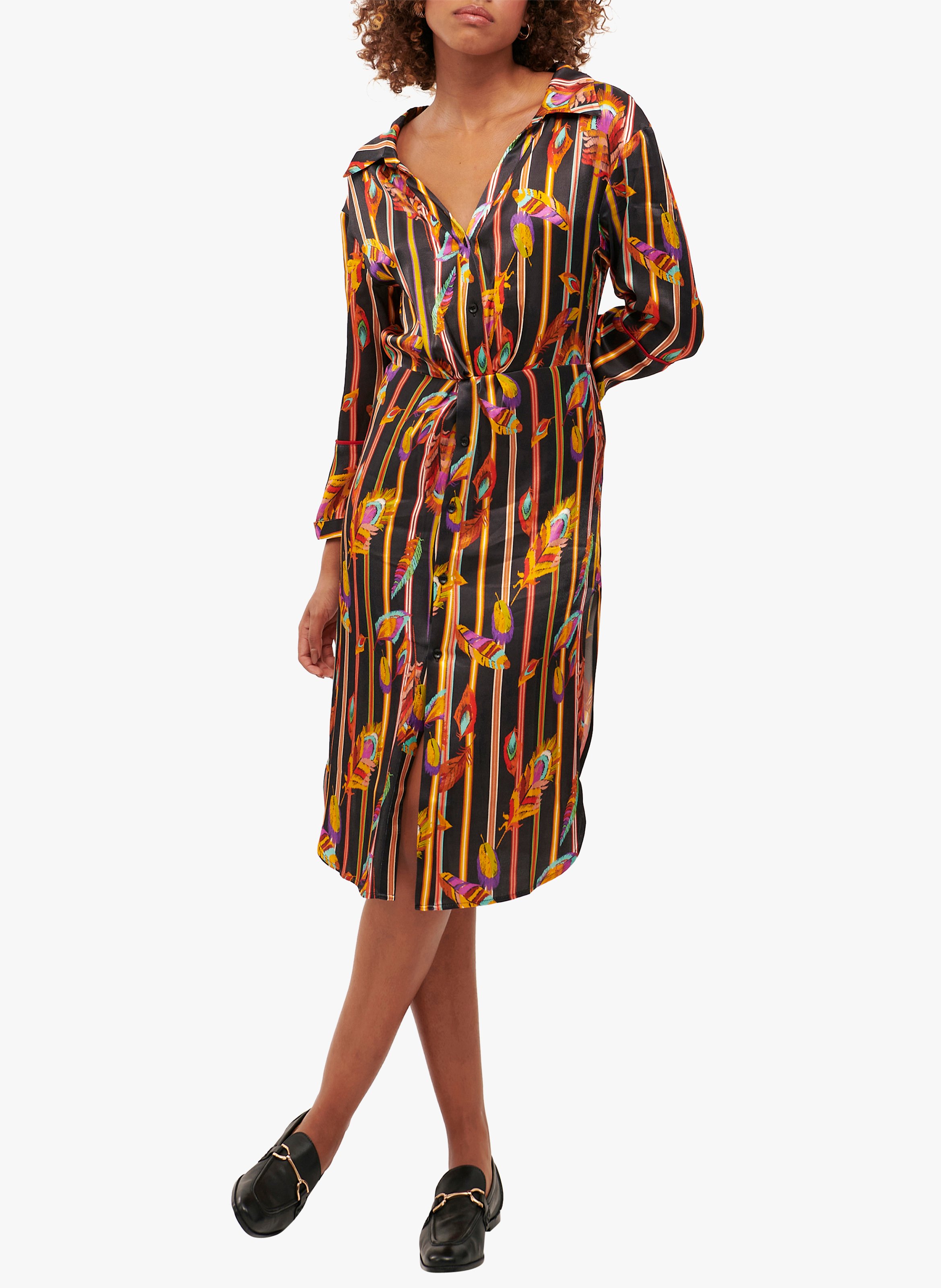 Printed shirt dress with classic collar WILD Black