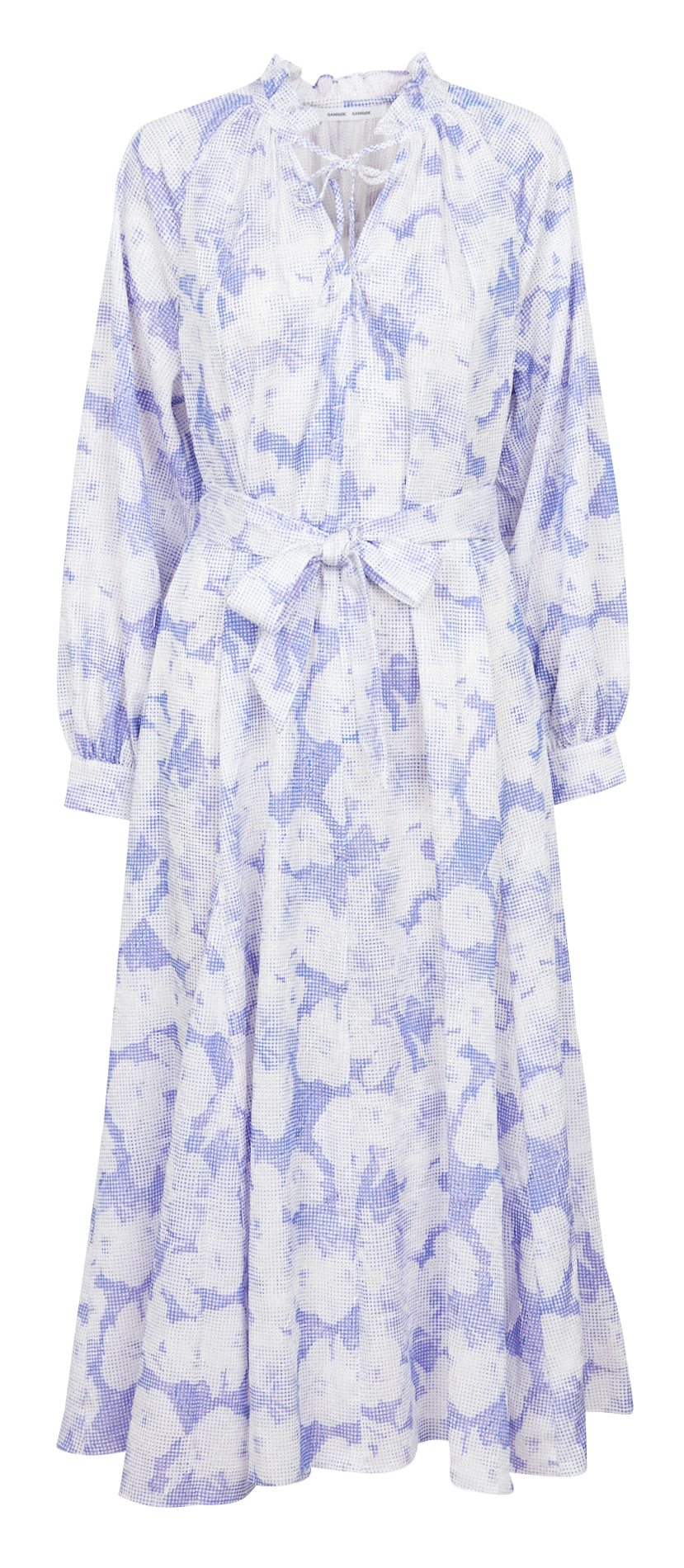 Belted printed midi dress with knotted V-neck SAMSOE SAMSOE Purple