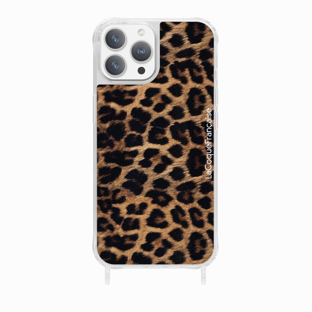 Leopard phone case with rings for iPhone 14 Pro Max LA COQUE FRANCAISE Brown
