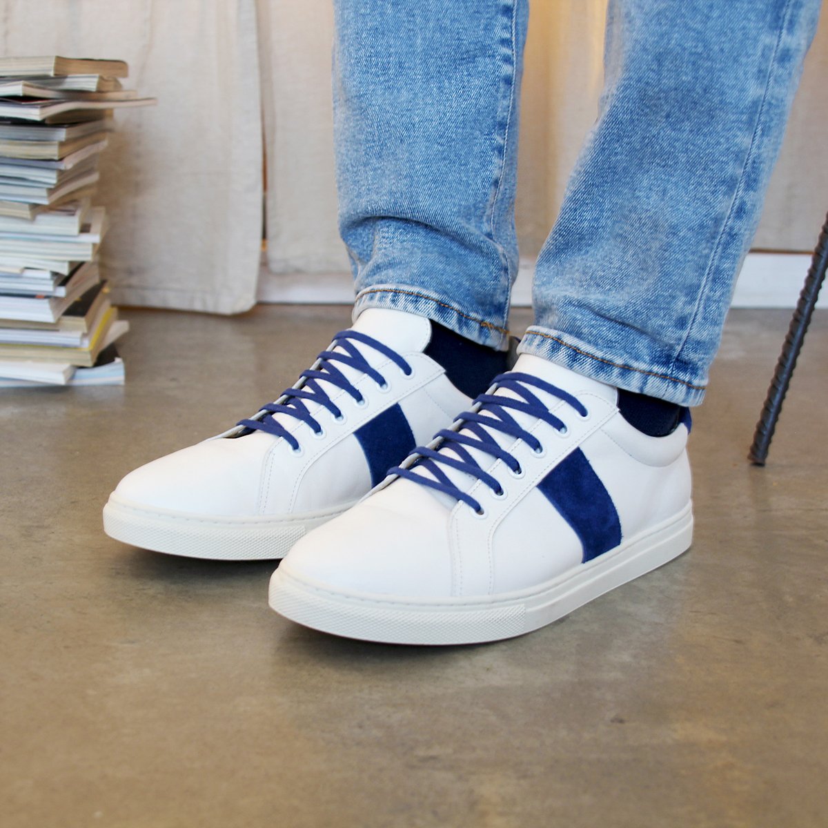 Leather French-made sneakers White