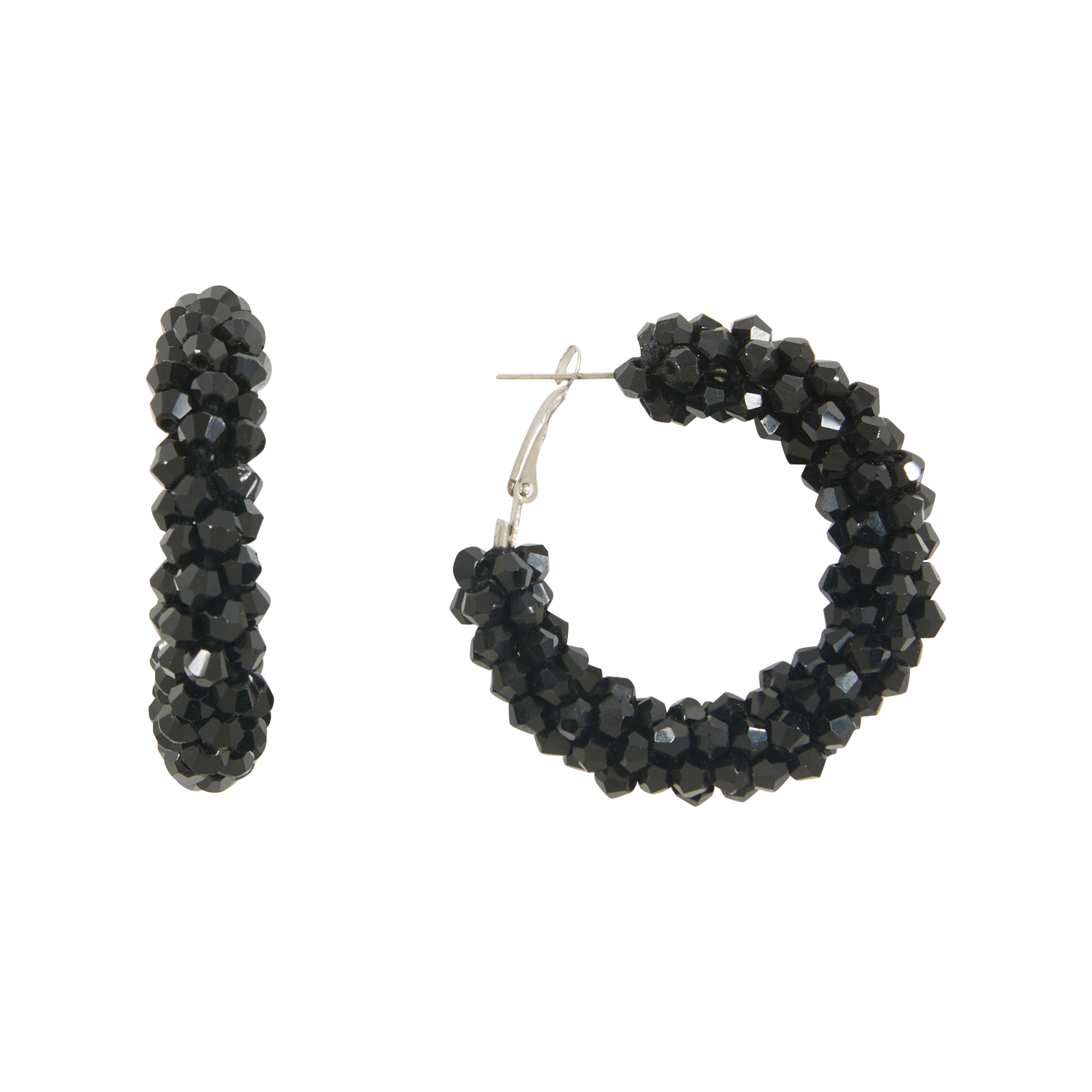 Pearl hoop earrings LA FEE MARABOUTEE Black