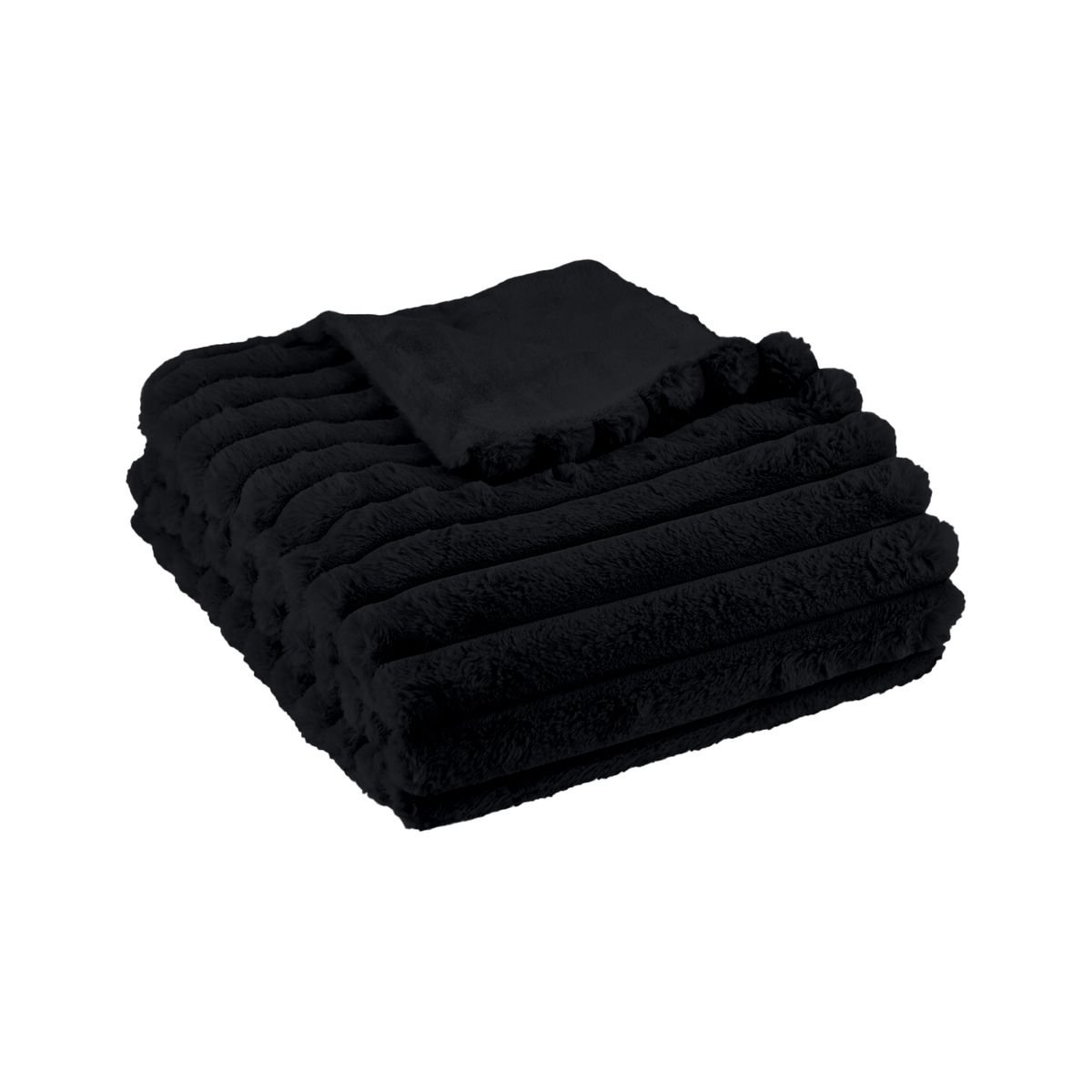 Solid ribbed plaid TODAY LINGE DE MAISON Black