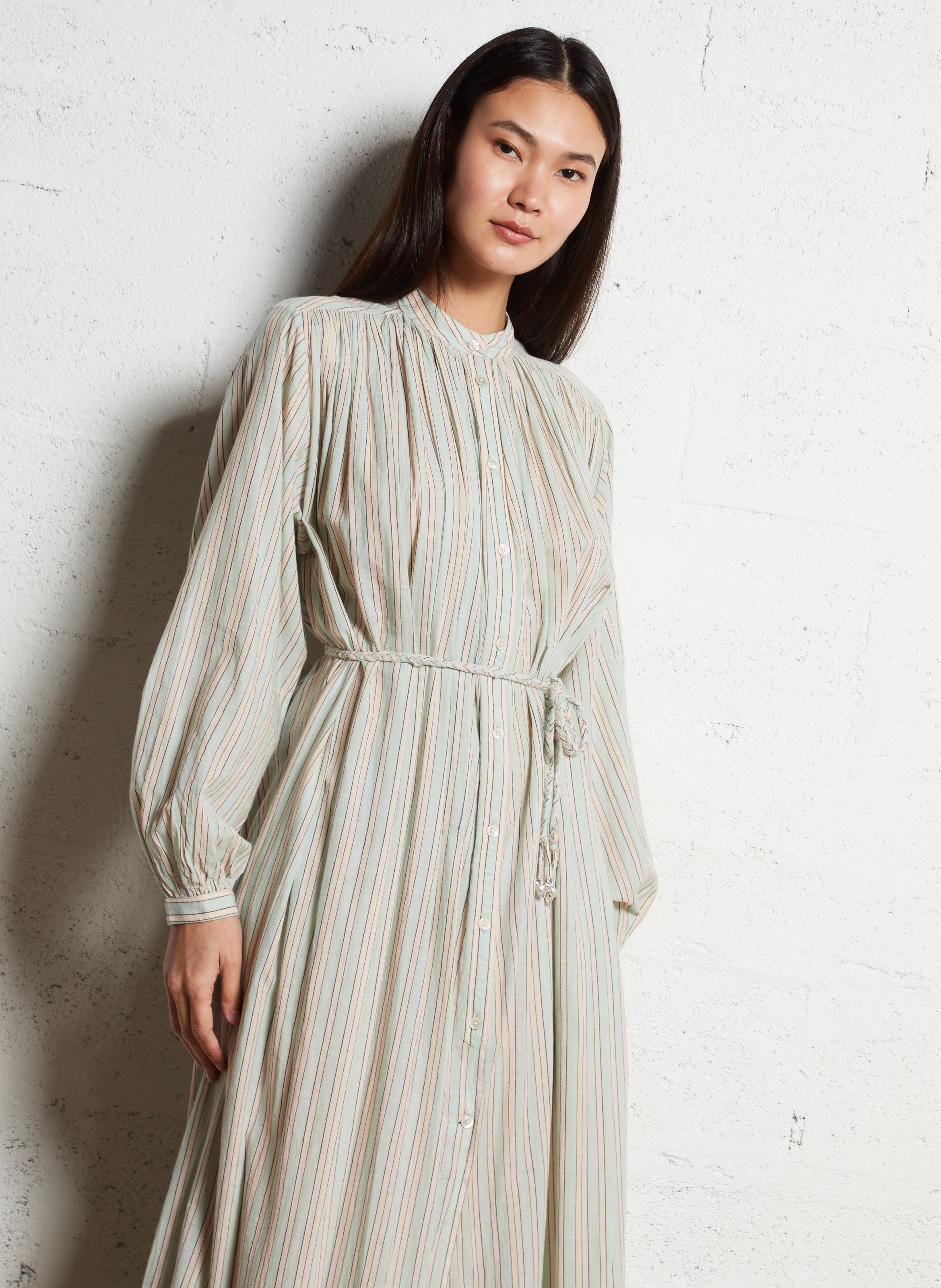 Gestreiftes Maxikleid aus Baumwolle LAURENCE BRAS Blau