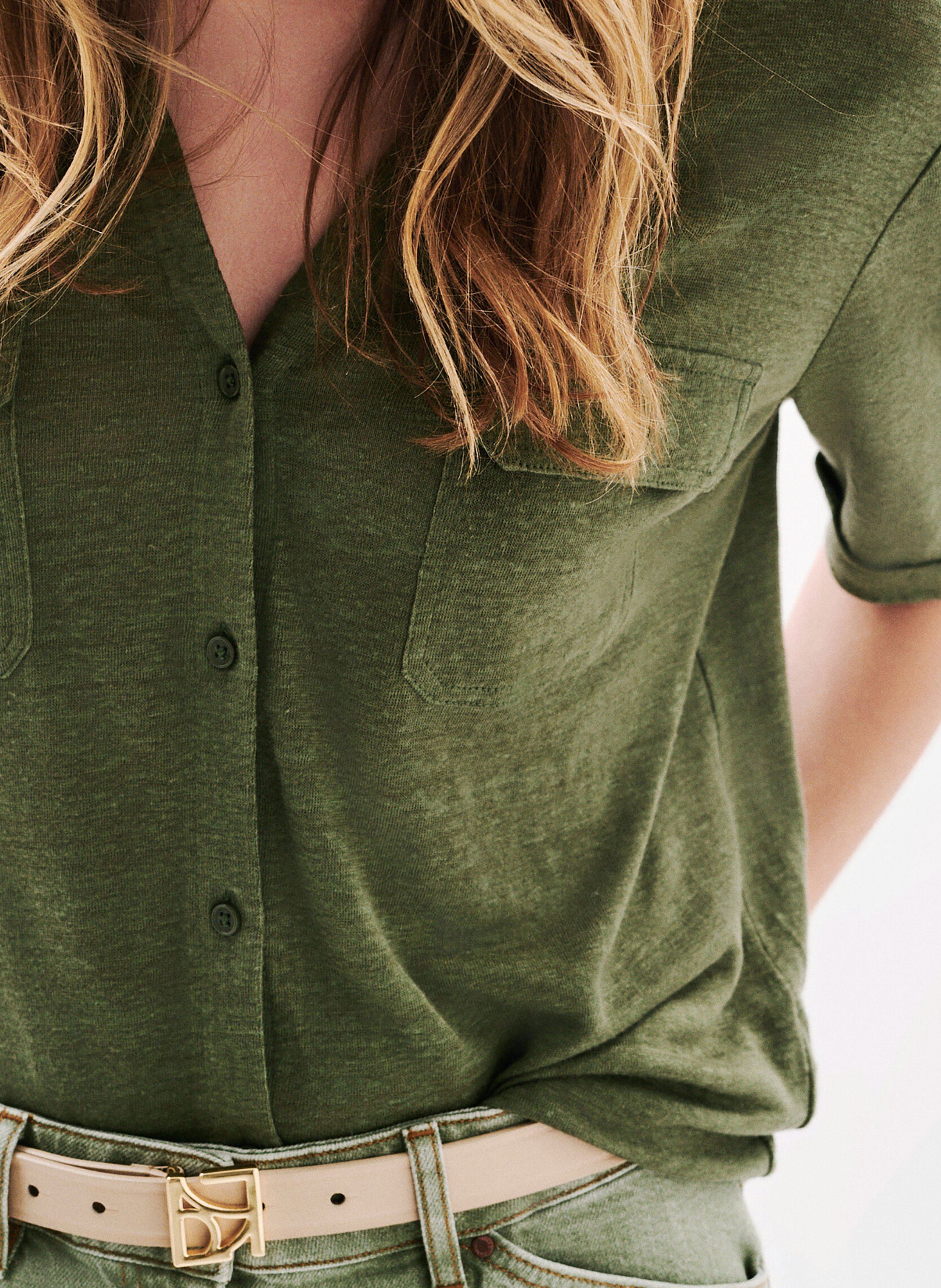 Blouse col classique CAROLL Vert