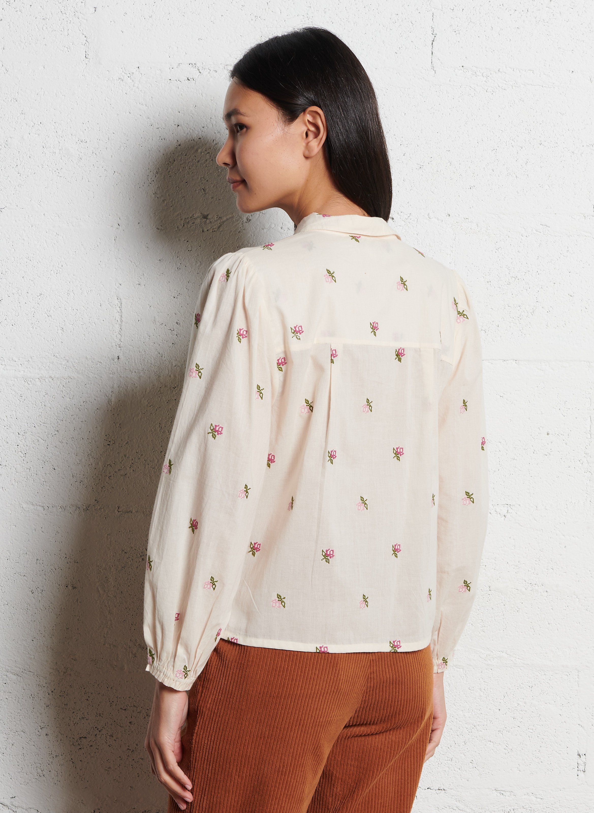 Baumwoll-Bluse EMILE ET IDA Beige