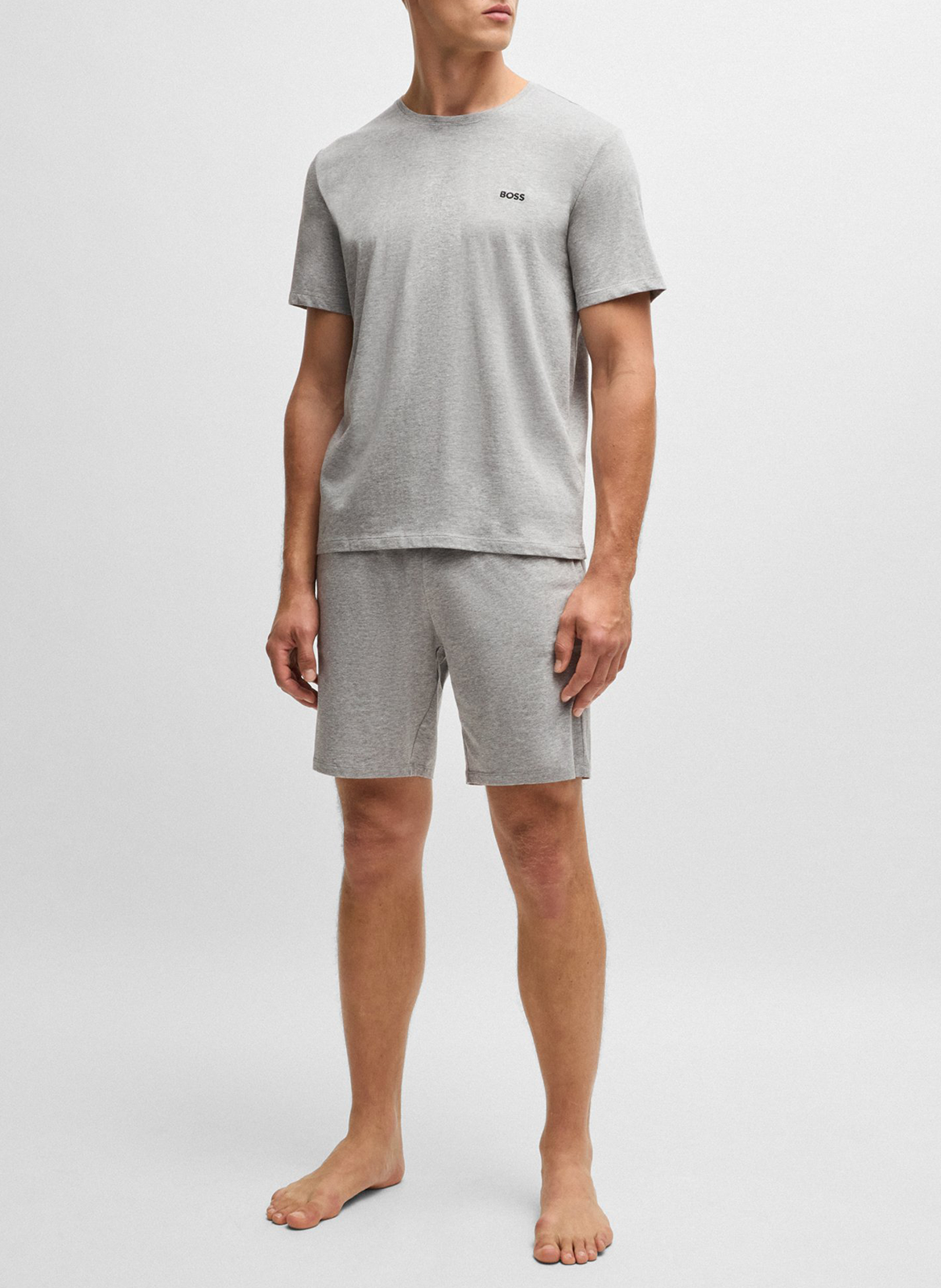 Round-neck cotton-blend T-shirt BOSS Silver