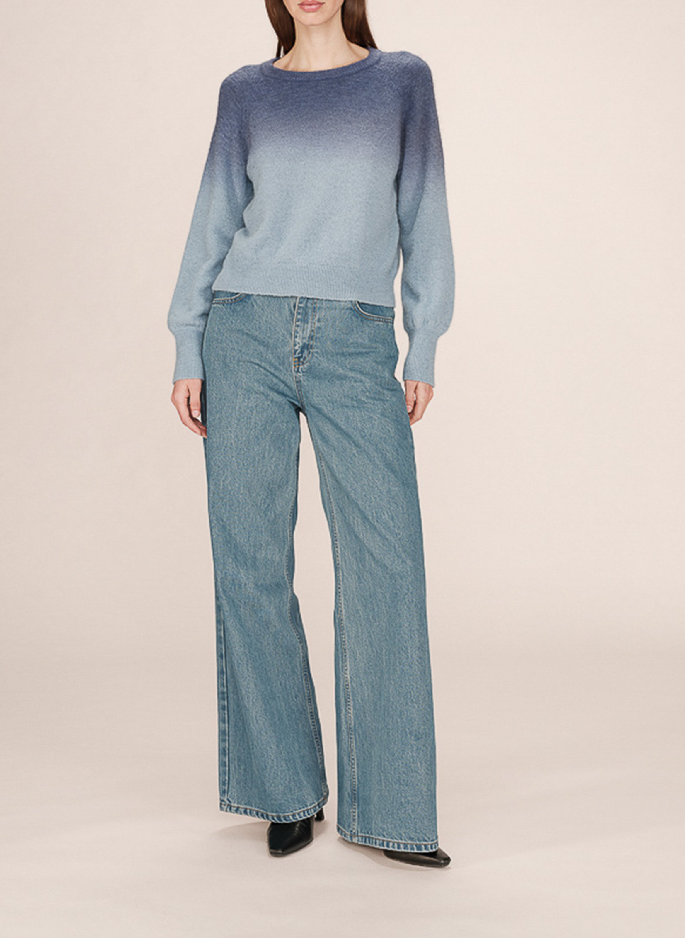 Round neck tie-dye sweater GRACE ET MILA Blue