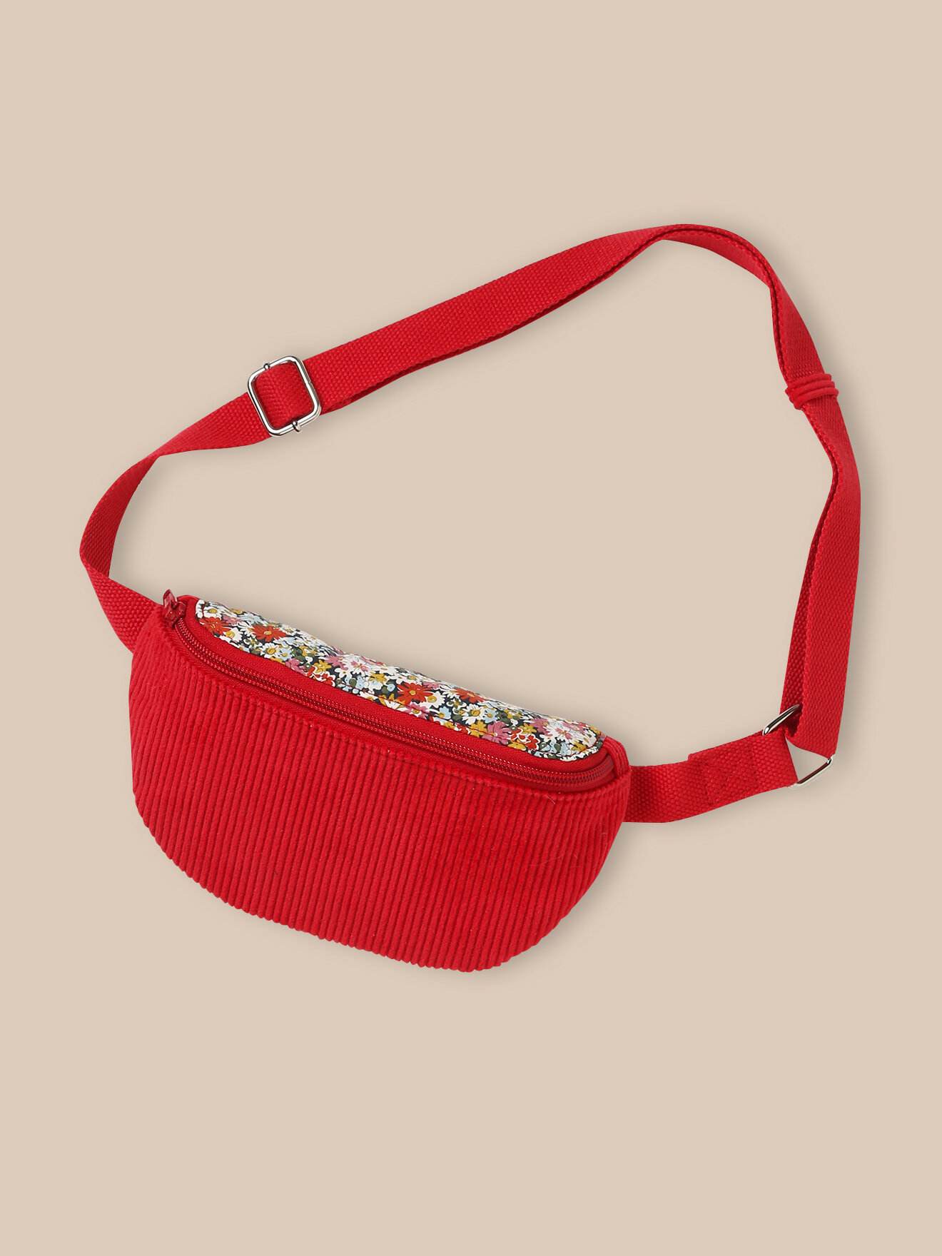 Velvet and Liberty fabric bum bag CYRILLUS Red