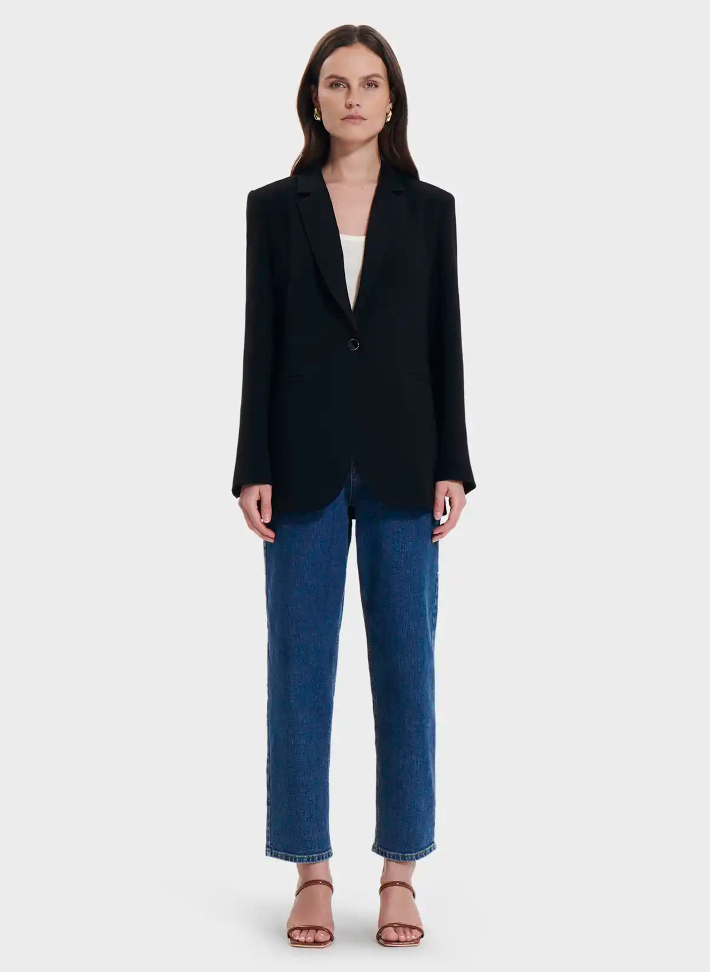 Straight tailored collar jacket ZAPA Black