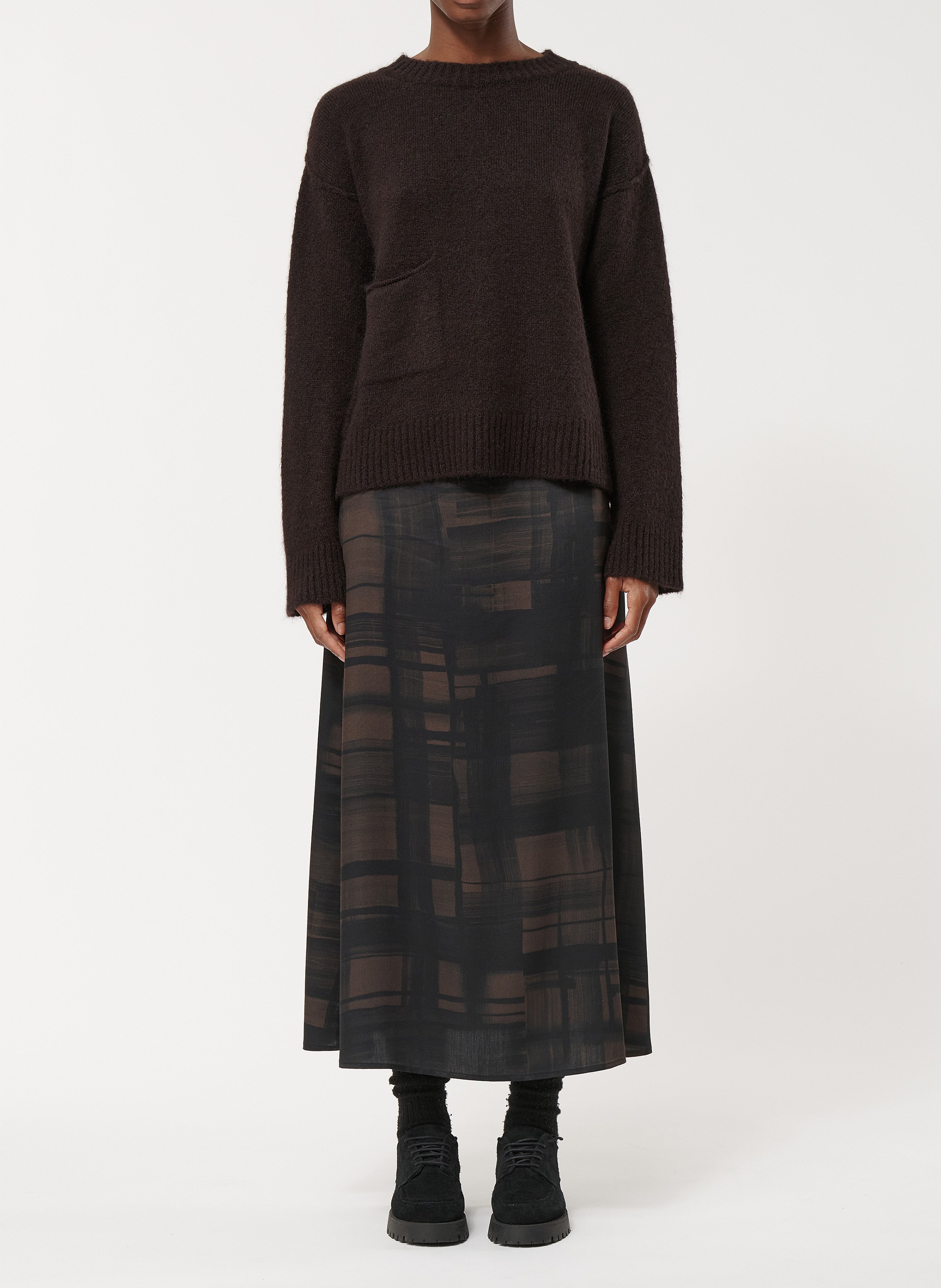 Pull col rond  HUMILITY Marron