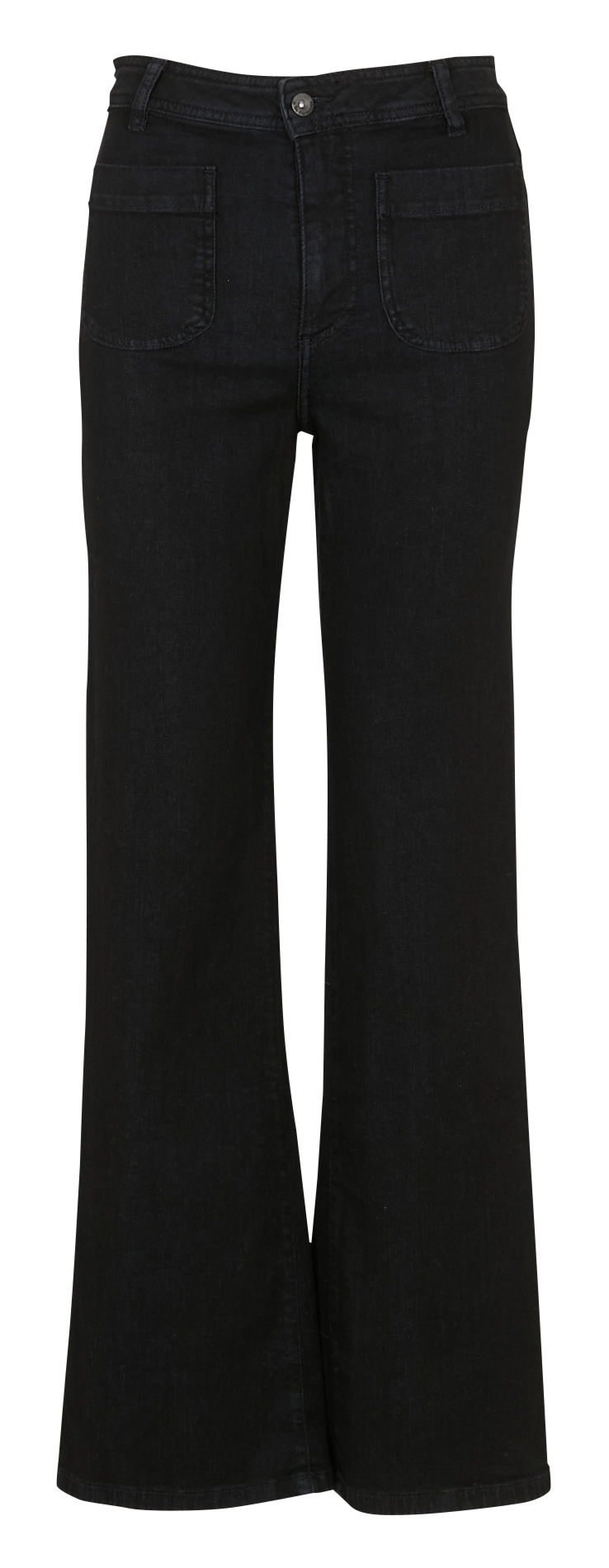 Jean bootcut uni en coton bio mélangé LA FEE MARABOUTEE Noir