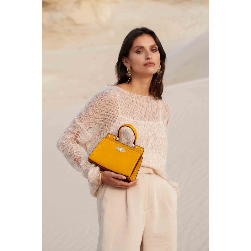 Handbag - cowhide leather POURCHET Red