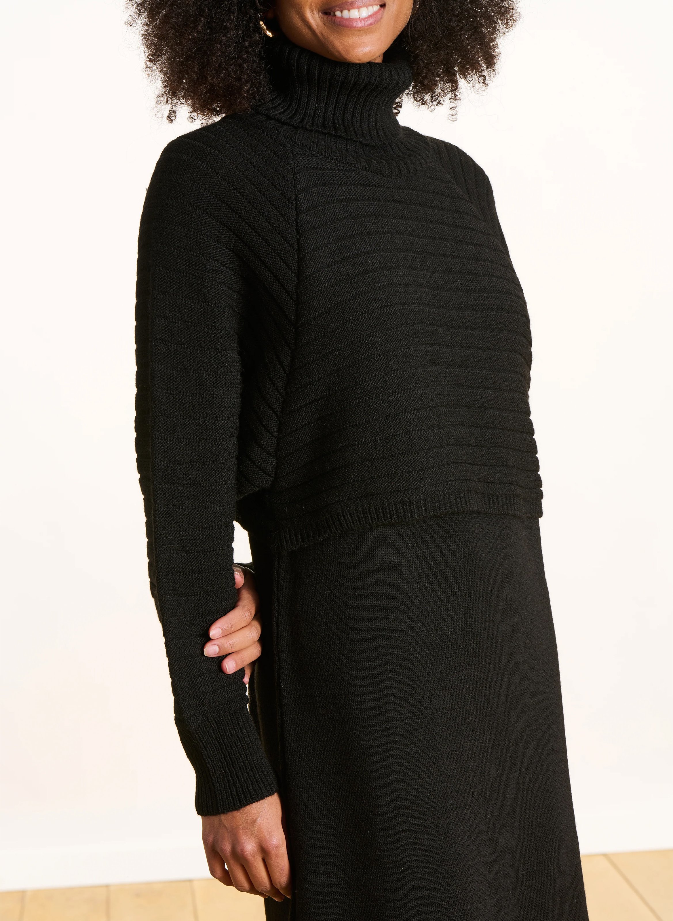 Elena - Pullover mit Stehkragen Schwarz