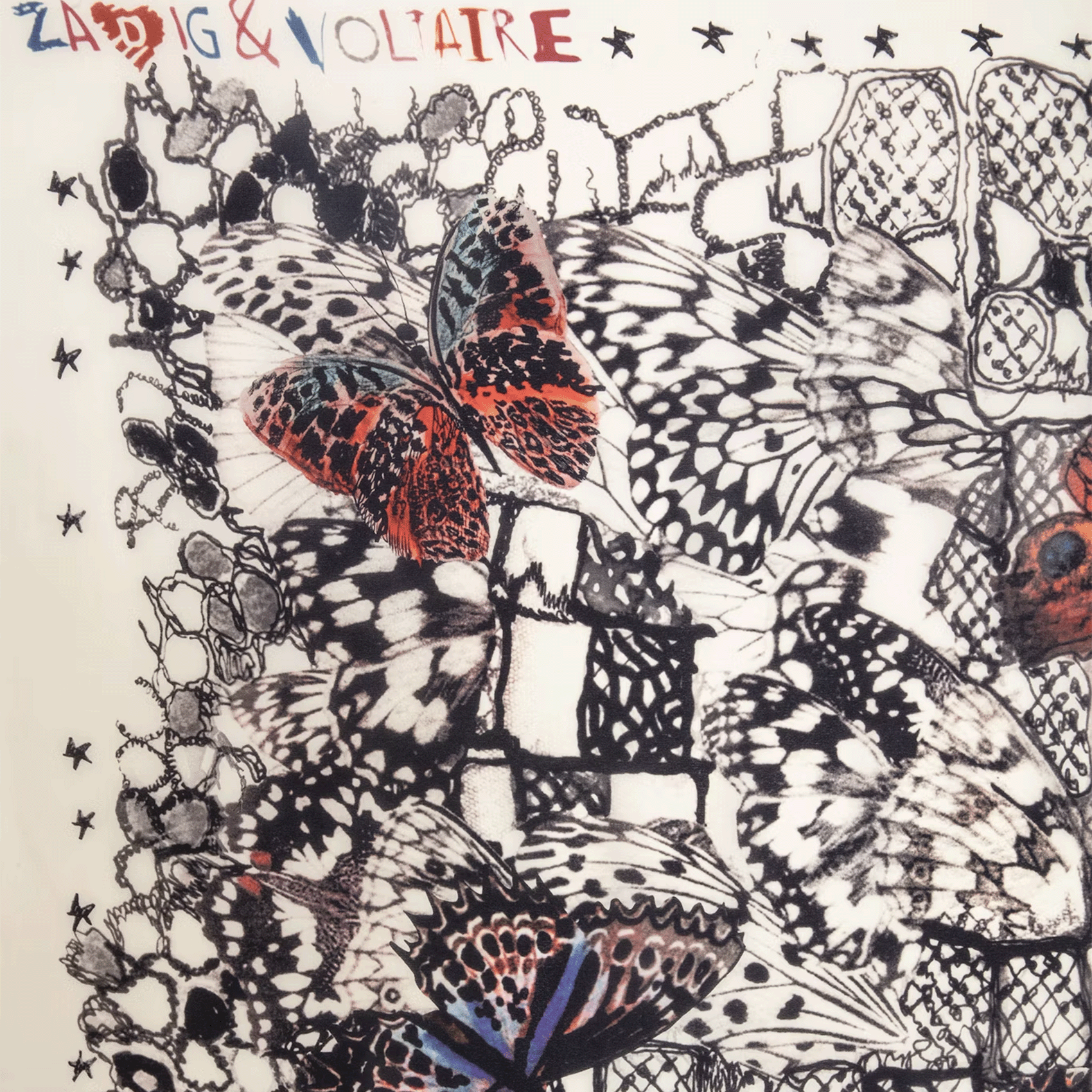 Foulard en soie imprimé ZADIG&VOLTAIRE Blanc