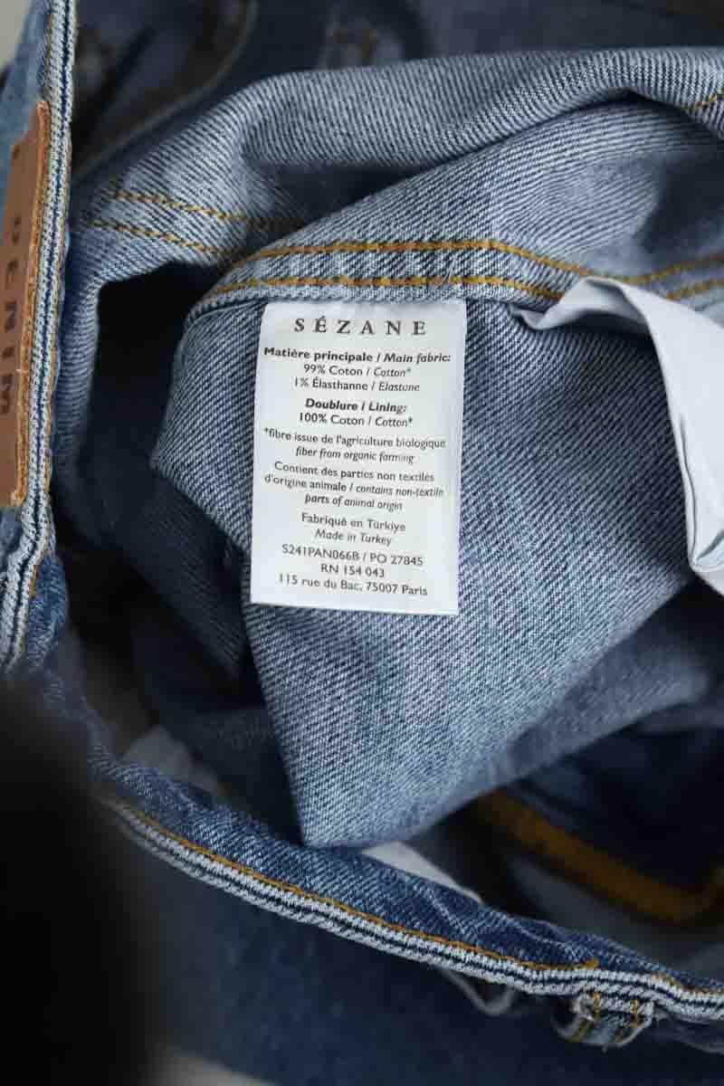 - Straight-leg jeans
- 5 pockets
- Straight cut
- Faded effect SEZANE - Seconde main Blue