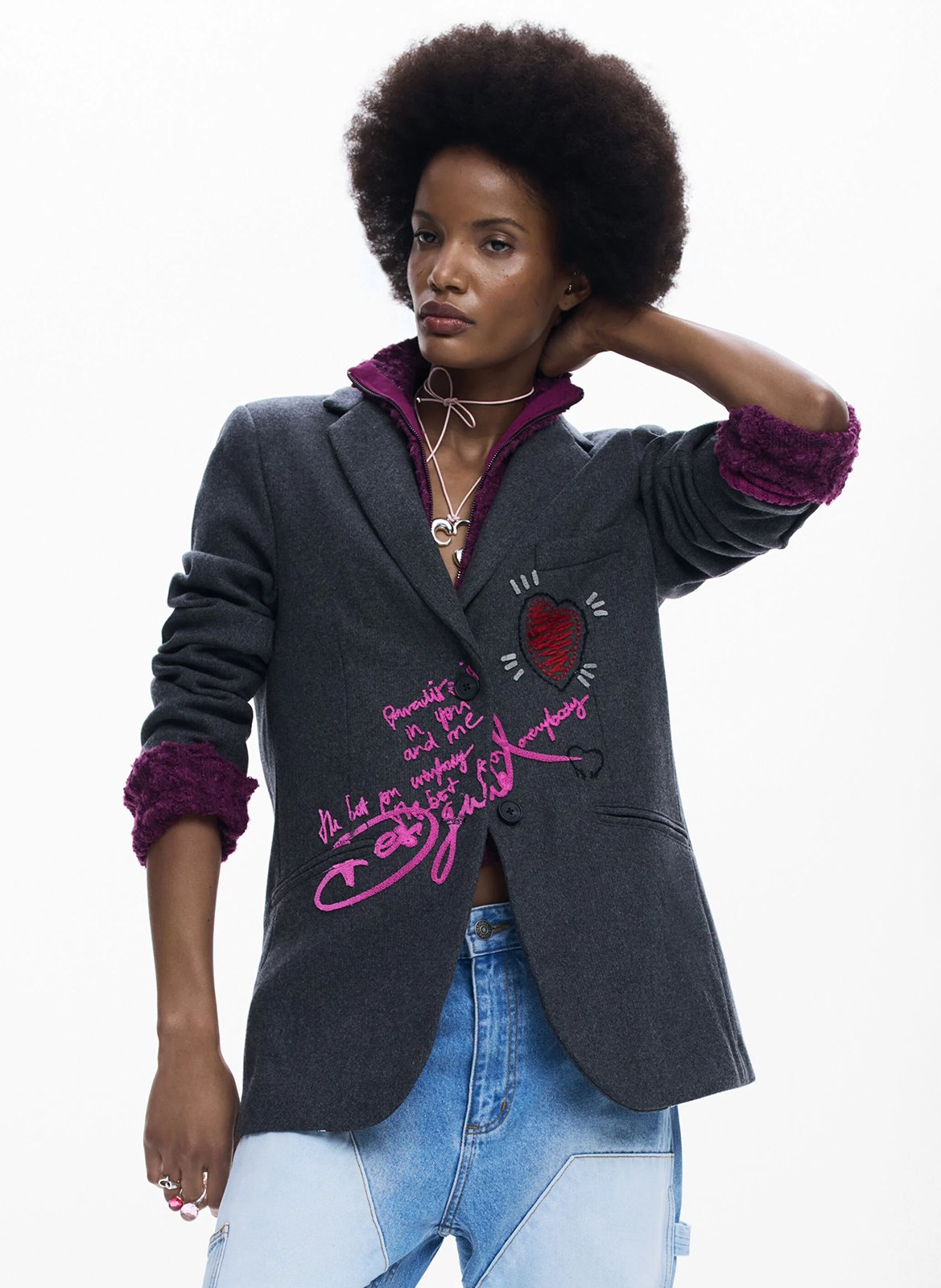 Veste col tailleur  DESIGUAL Noir