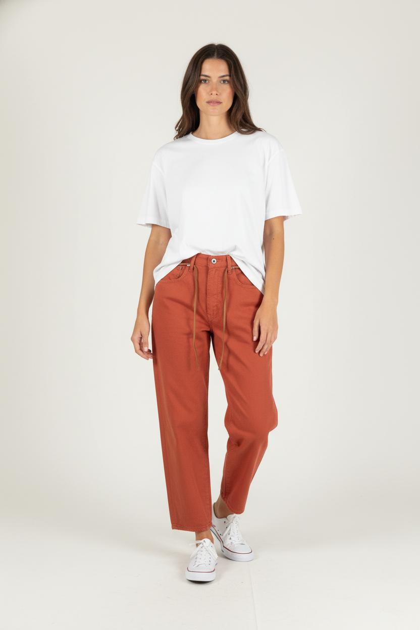 Cropped slim jeans with studs LEVI'S - Seconde main Red