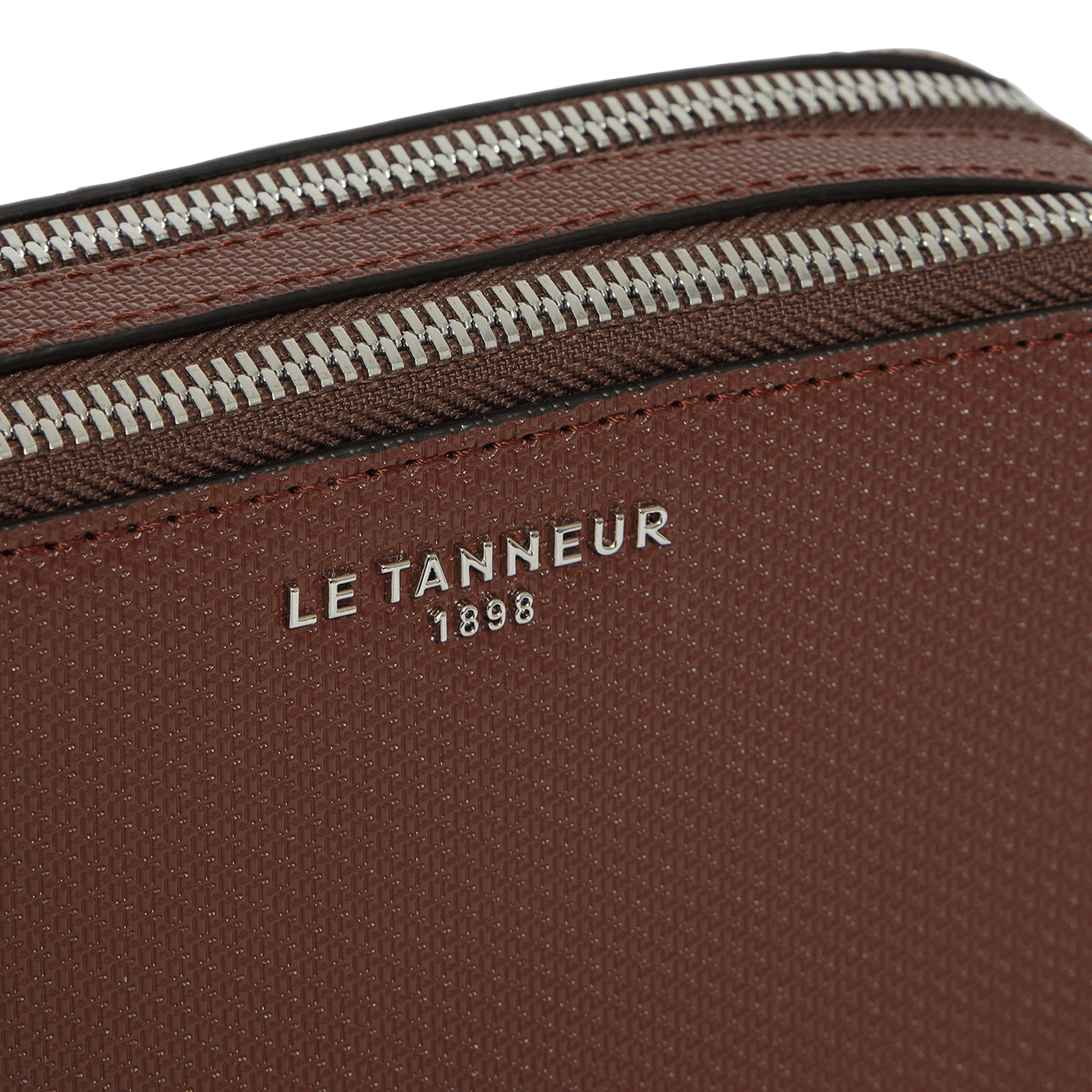 Leren portefeuille met rits en schouderriem LE TANNEUR Bruin