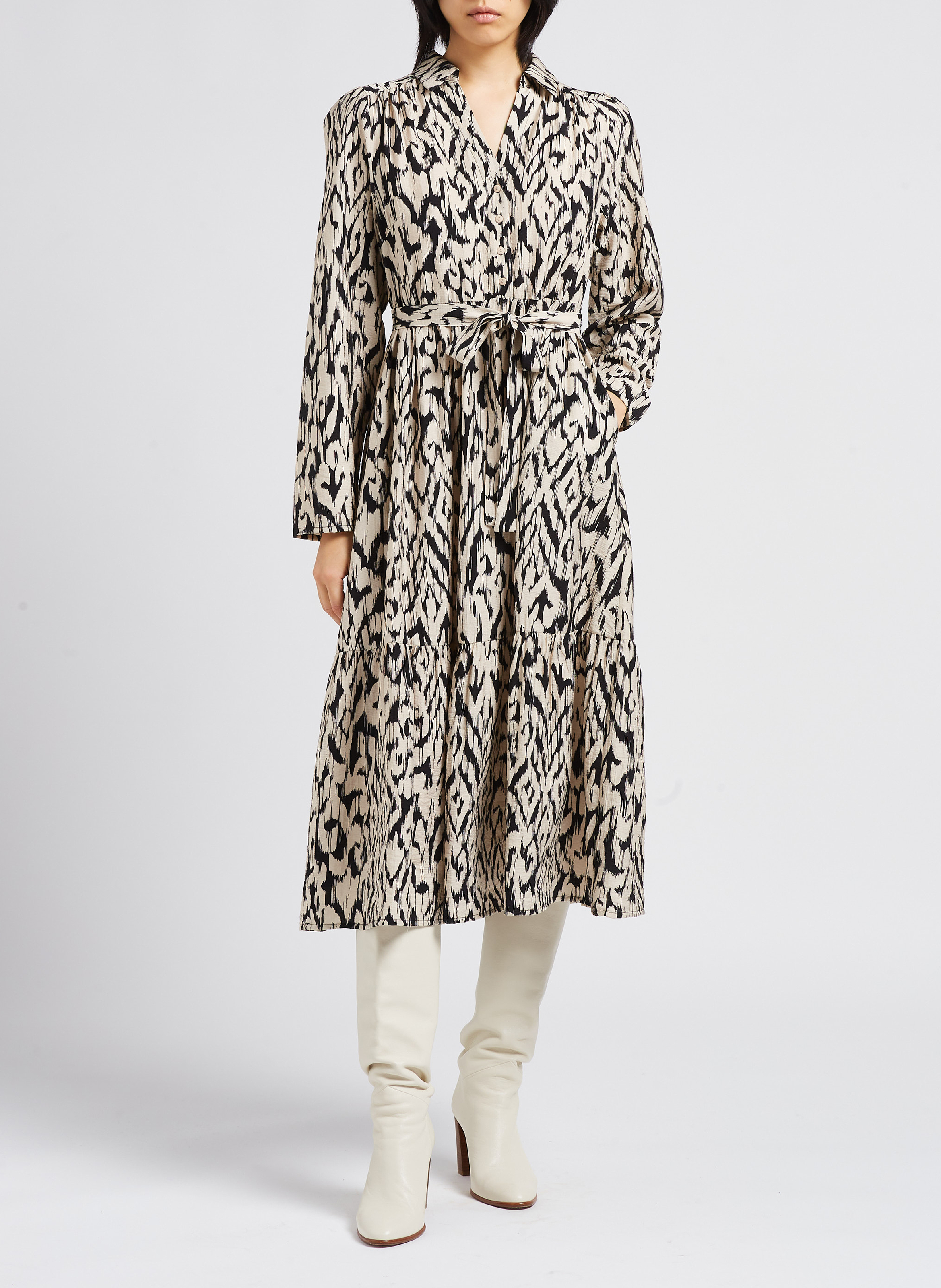 Robe longue à imprimé tacheté MOSS COPENHAGEN Multicolore