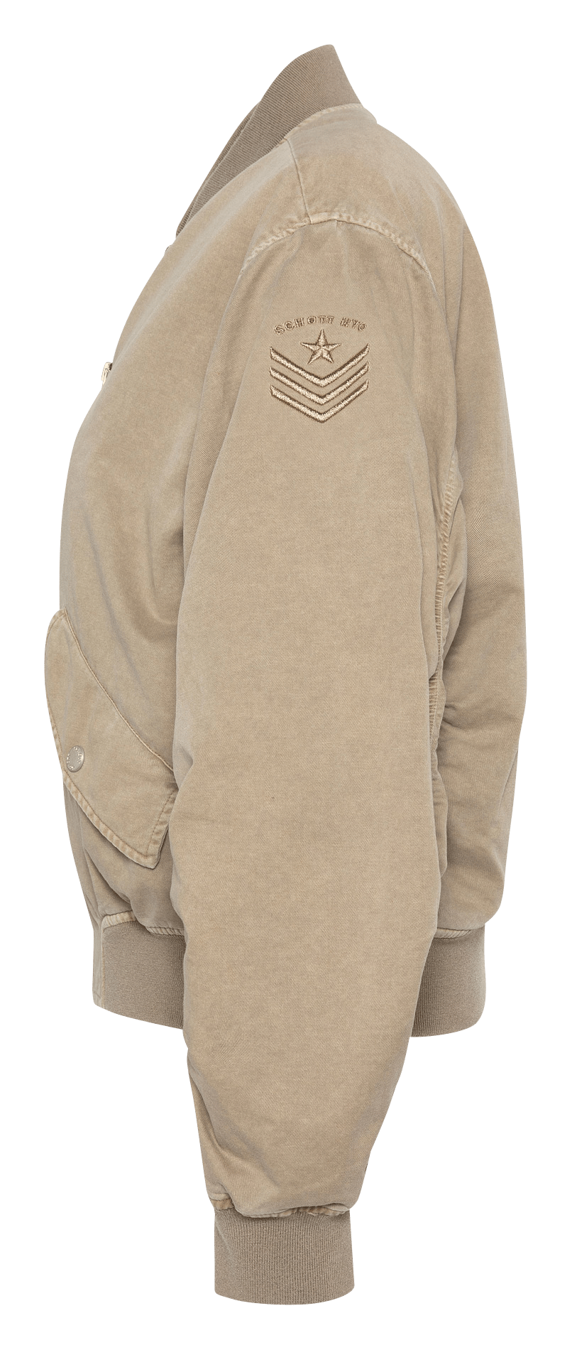 Oversized cotton teddy collar jacket SCHOTT Beige
