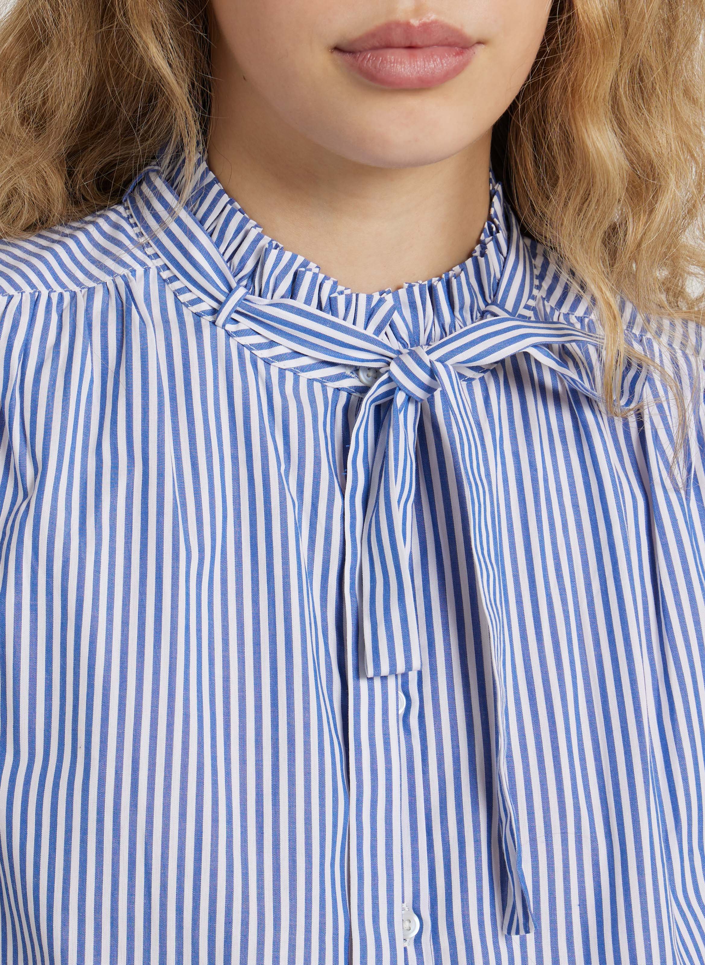 Gestreifte Blusen mit Knöpfen aus Baumwolle EMILE ET IDA Blau