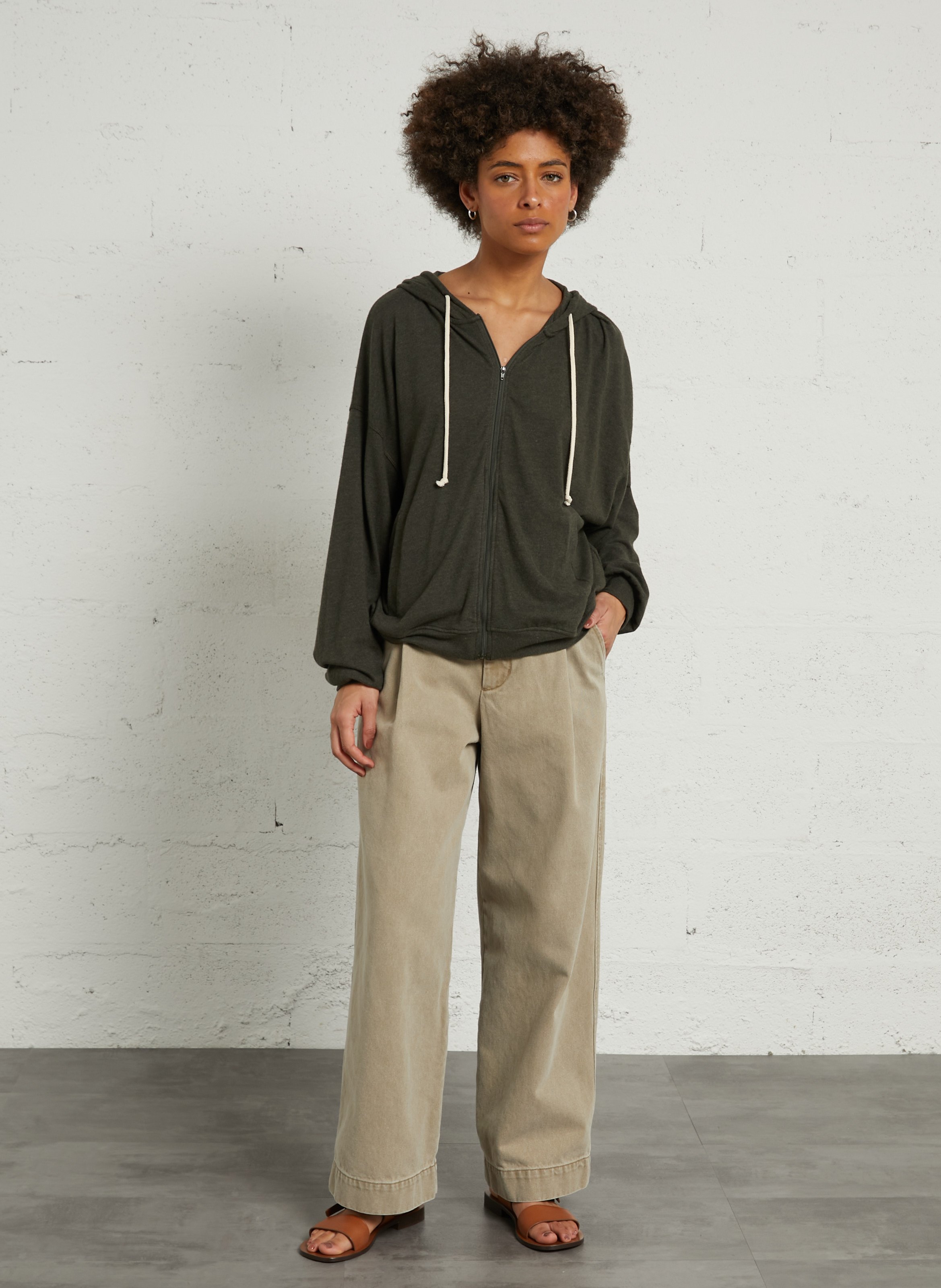 Cotton-blend hooded sweatshirt AMERICAN VINTAGE Green