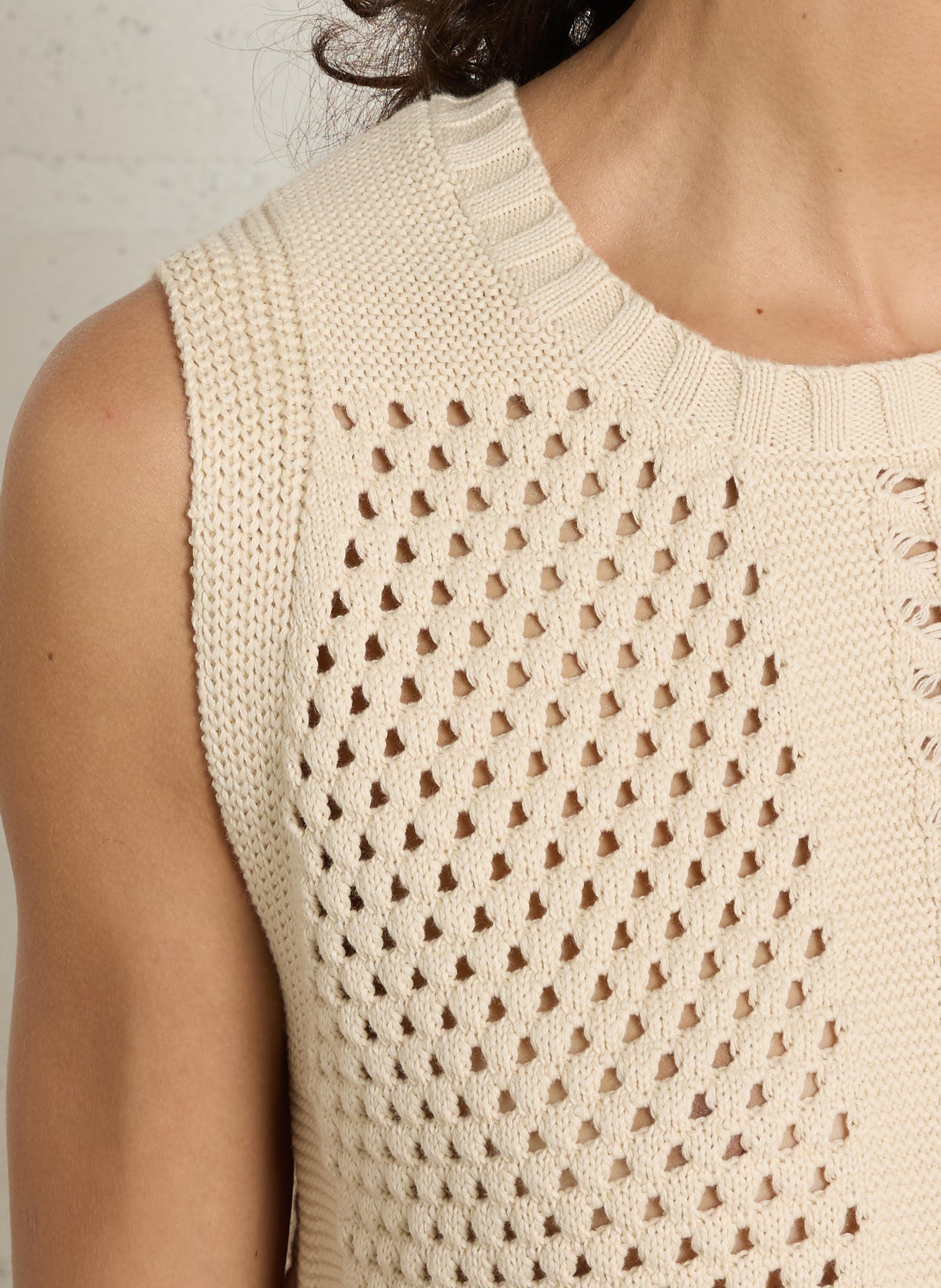 Pull en maille en coton LEON & HARPER Beige