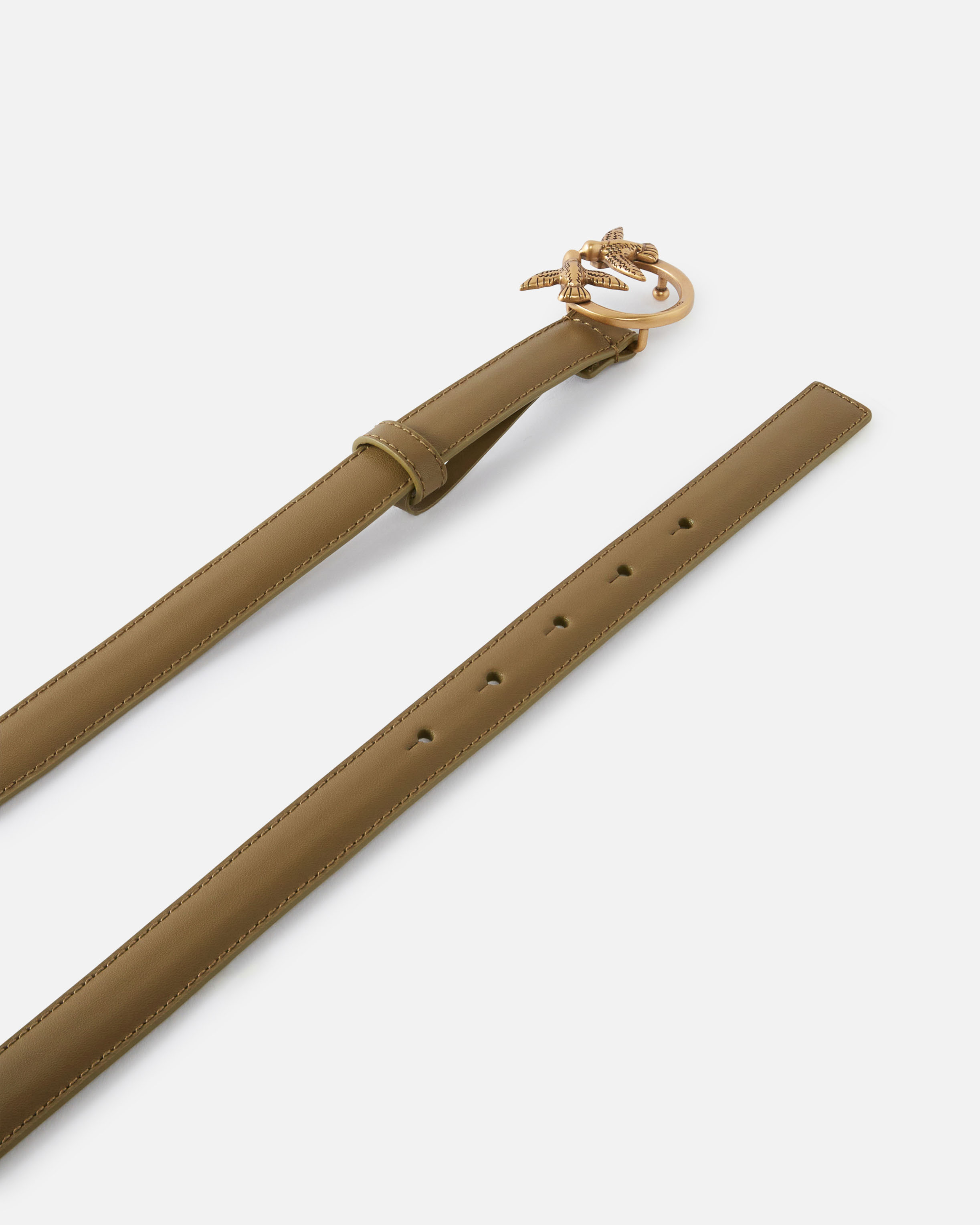 Fine Love Birds leather belt 2cm PINKO Green